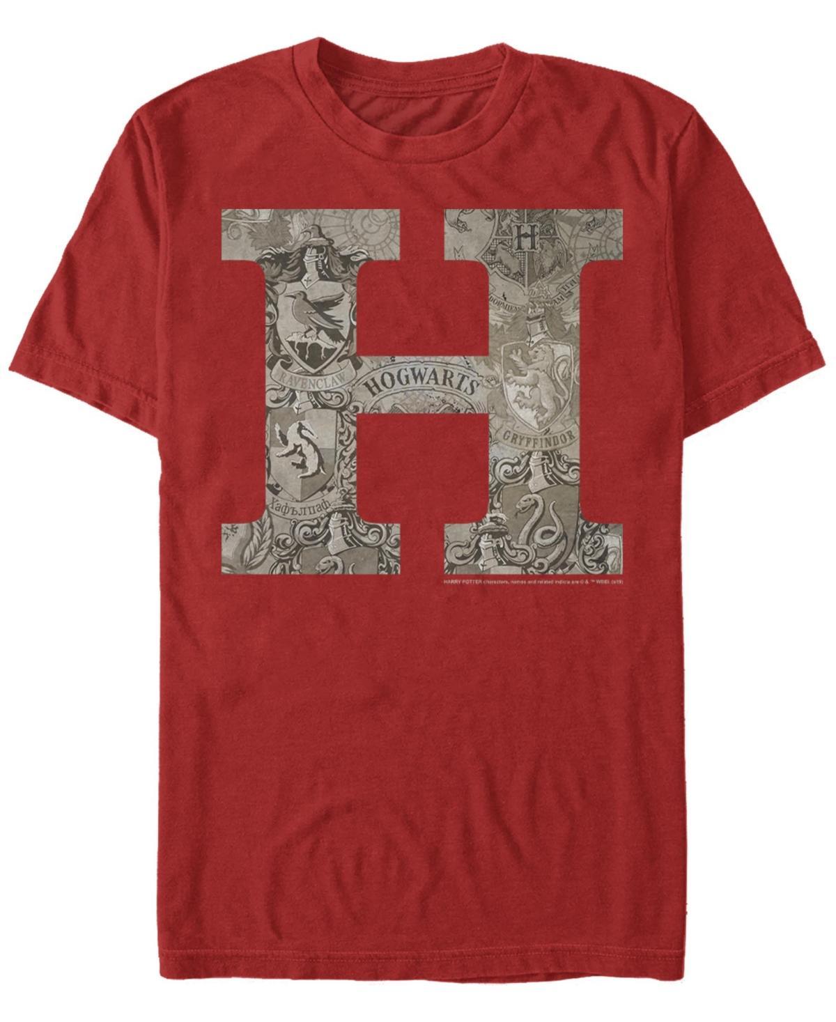 Mens Harry Potter H Hogwarts Crest Fill Tee Navy Grey Product Image