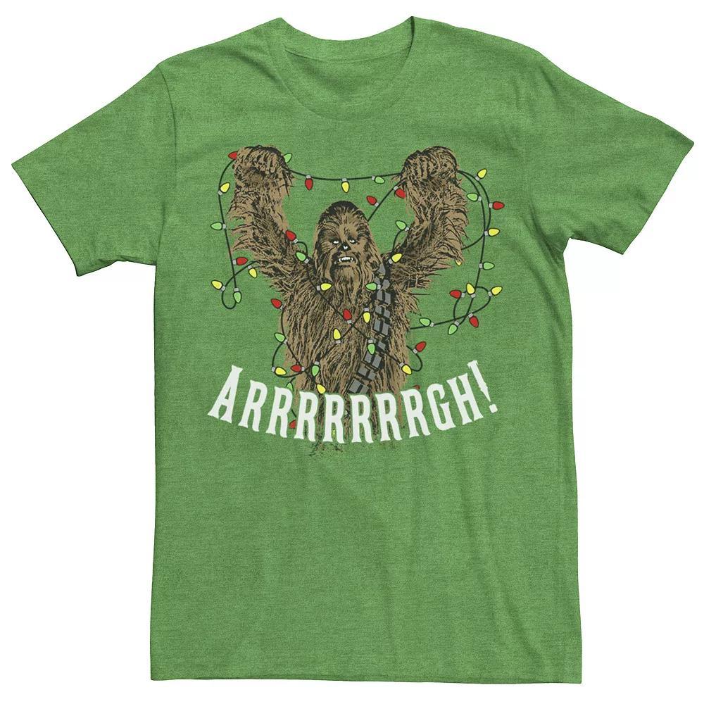 Men's Star Wars Chewbacca Roar Christmas Lights Tee, Size: XXL, Kelly Grey Product Image