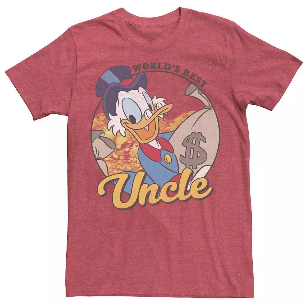 Disney's DuckTales Scrooge McDuck World's Best Uncle Men's Tee, Size: Small, Red Grey Product Image