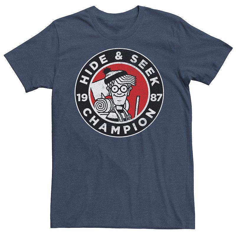 Men's Where's Waldo Hide And Seek Champion Tee, Size: XL, Navy Grey Product Image