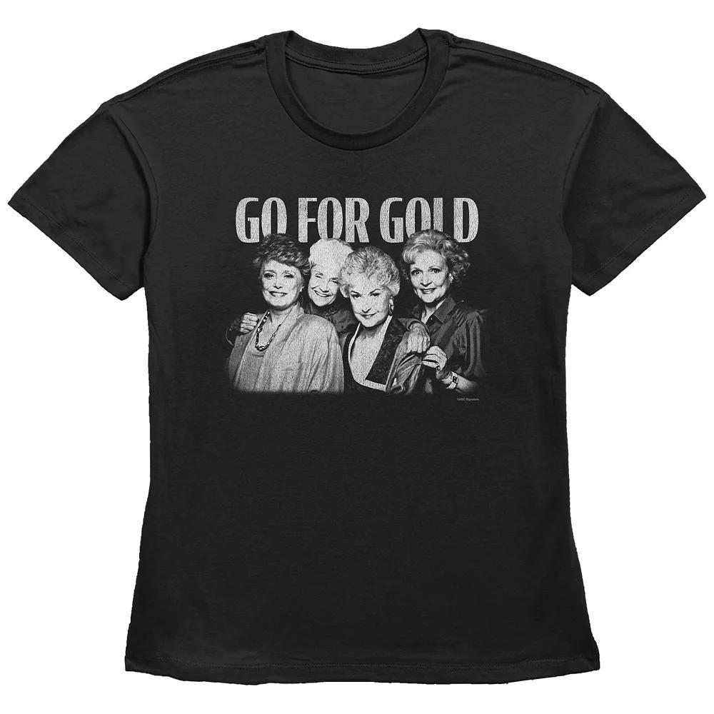 Women's The Golden Girls Go For Gold Graphic Tee, Size: Small, Black Product Image