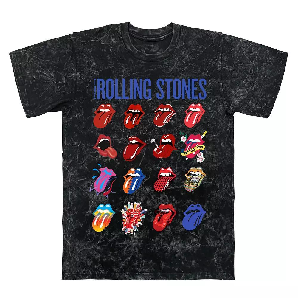 Men's Rolling Stones Blue And Lonesome Evolution Mineral Wash Graphic Tee, Size: Medium, Black Mineral Wash Product Image