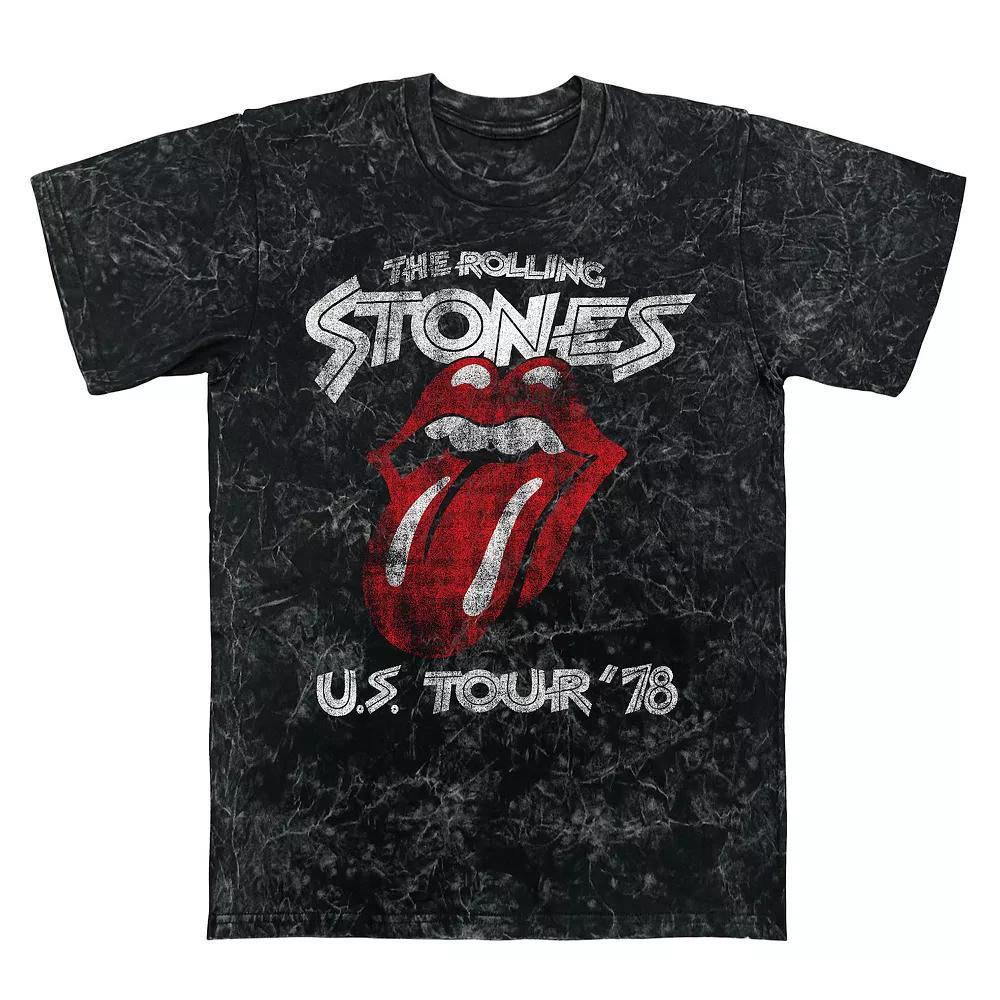 Men's Rolling Stones U.S. Tour '78 Mineral Wash Graphic Tee, Size: Small, Black Mineral Wash Product Image