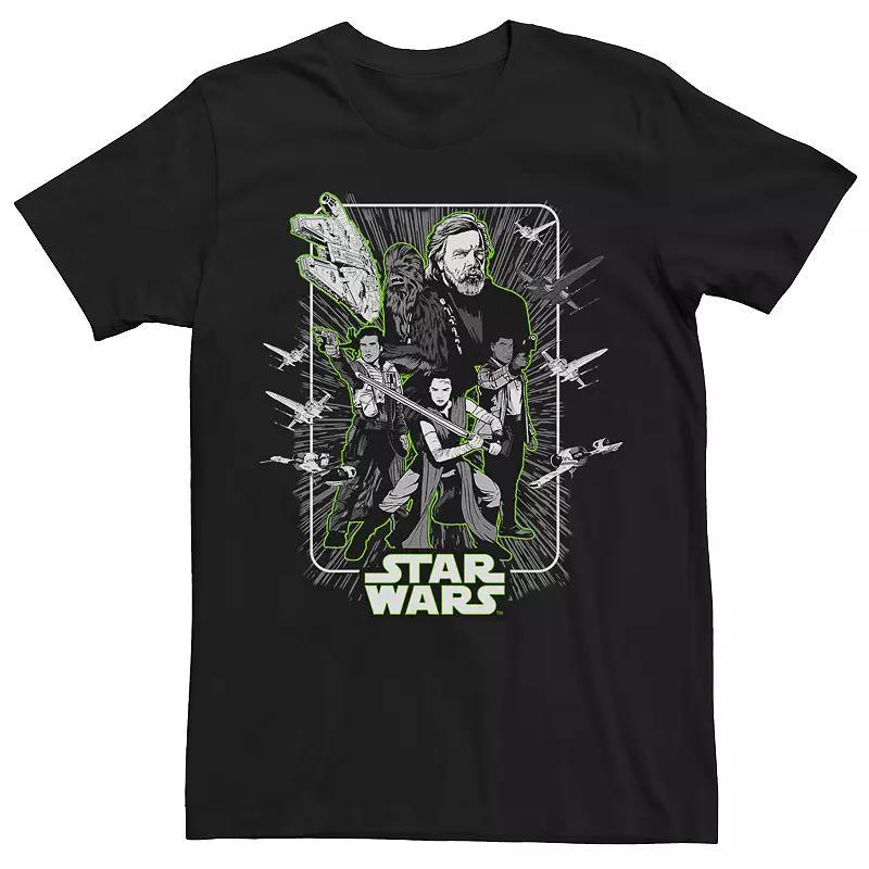 Men's Star Wars Neon Heroes Tonal Poster Tee, Size: XXL, Black Product Image