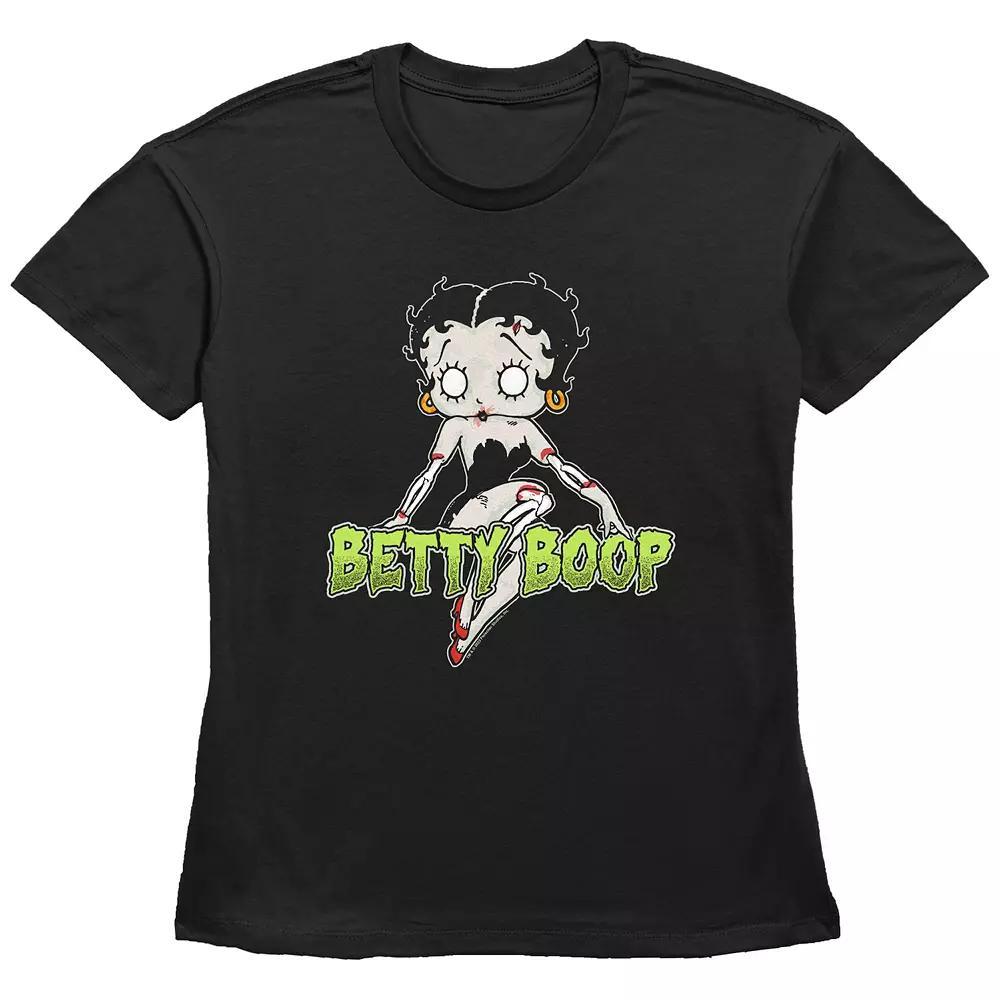 Women's Betty Boop Zombie Basic Fit Graphic Tee, Size: Medium, Black Product Image
