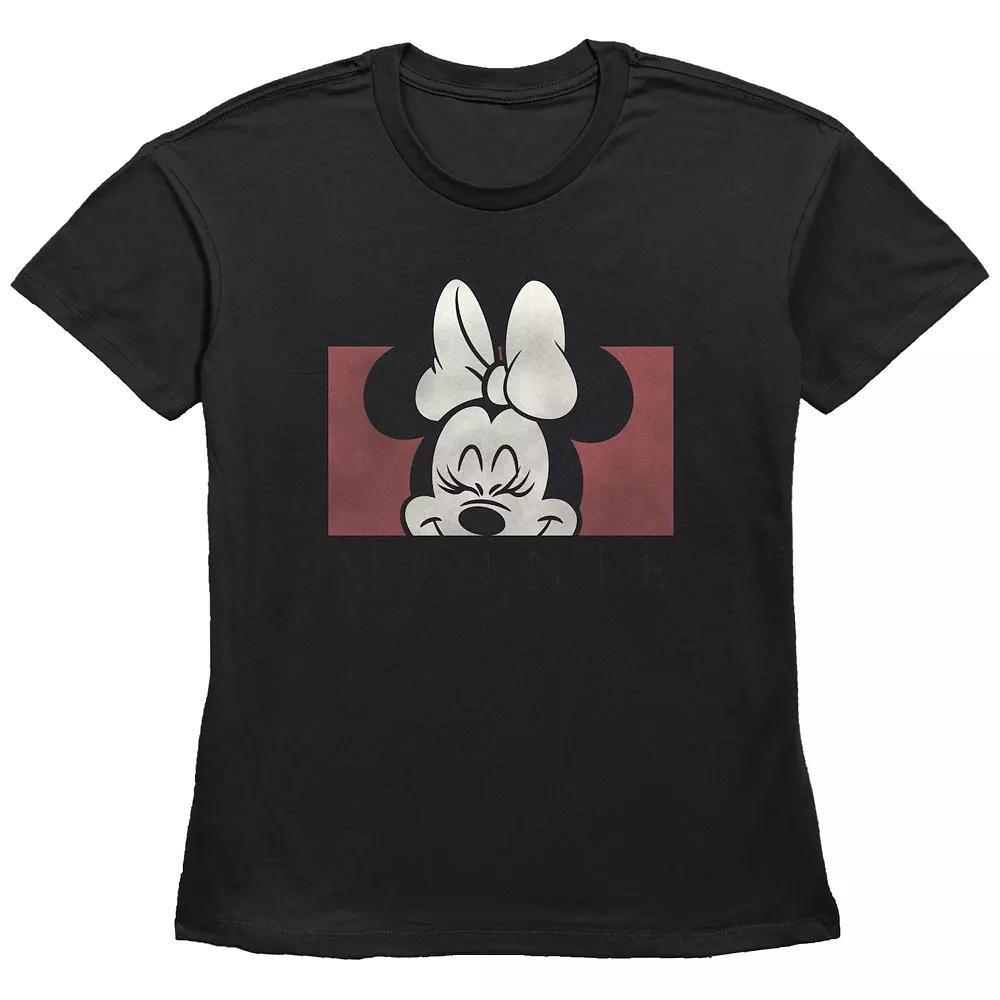 Disney's Minnie Mouse Cute Smile Women's Graphic Tee, Size: Large, Black Product Image