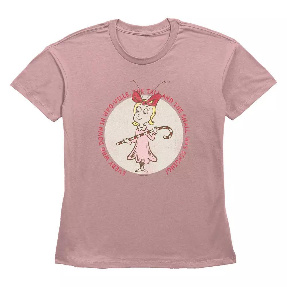 Women's Dr. Seuss Cindy Lou Who Stamp Graphic Tee, Size: XS, Desert Pink Product Image