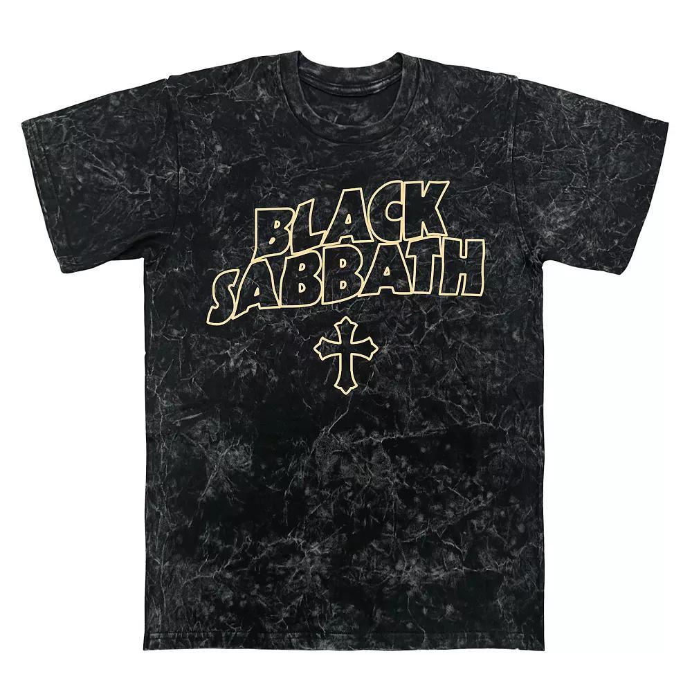 Men's Black Sabbath Cross Mineral Wash Graphic Tee, Size: Medium, Black Mineral Wash Product Image