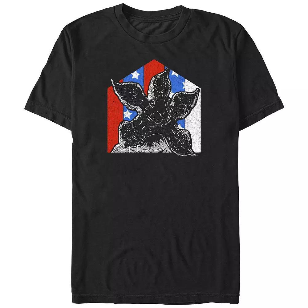 Big & Tall Stranger Things Red White And Blue Demogorgon Graphic Tee, Men's, Size: XXL Tall, Black Product Image