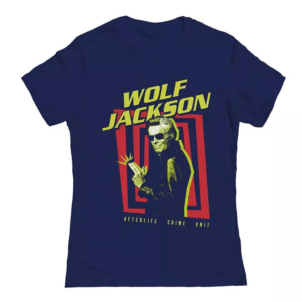 Junior's Wolf Jackson Beetlejuice Graphic Tee, Women's, Size: XL, Black Product Image
