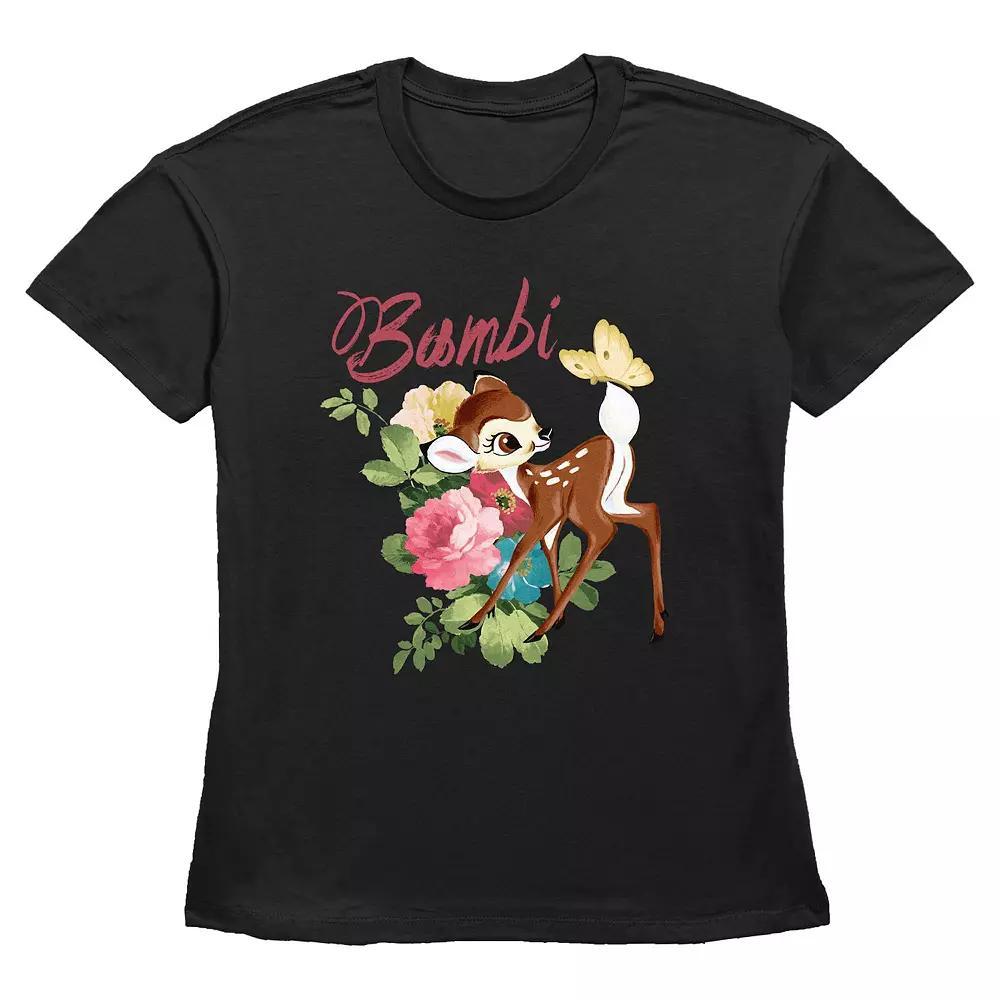 Disney's Bambi Spring Painting Women's Graphic Tee, Size: Medium, Black Product Image