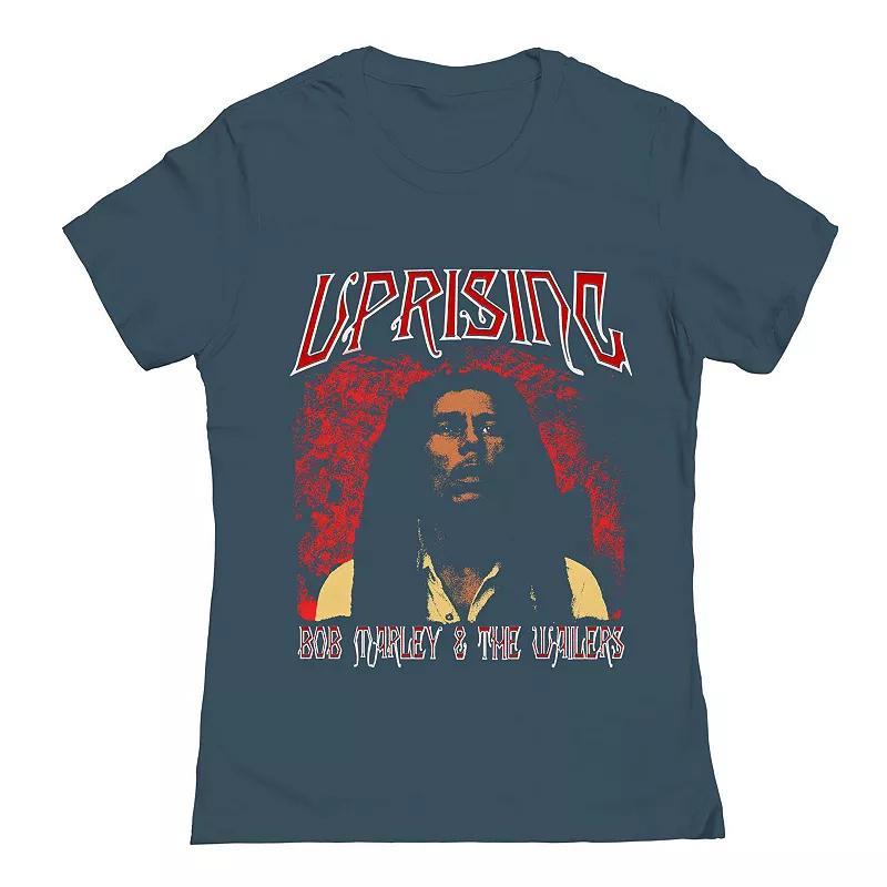 Junior's Bob Marley Uprising Graphic Tee, Women's, Size: Large, Blue Product Image