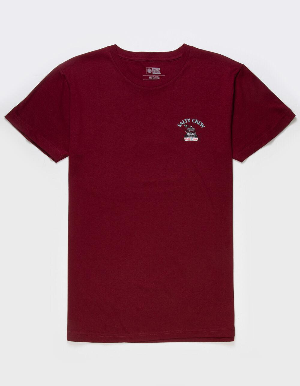 SALTY CREW Fishing Crew Mens Tee - BURGUNDY Product Image