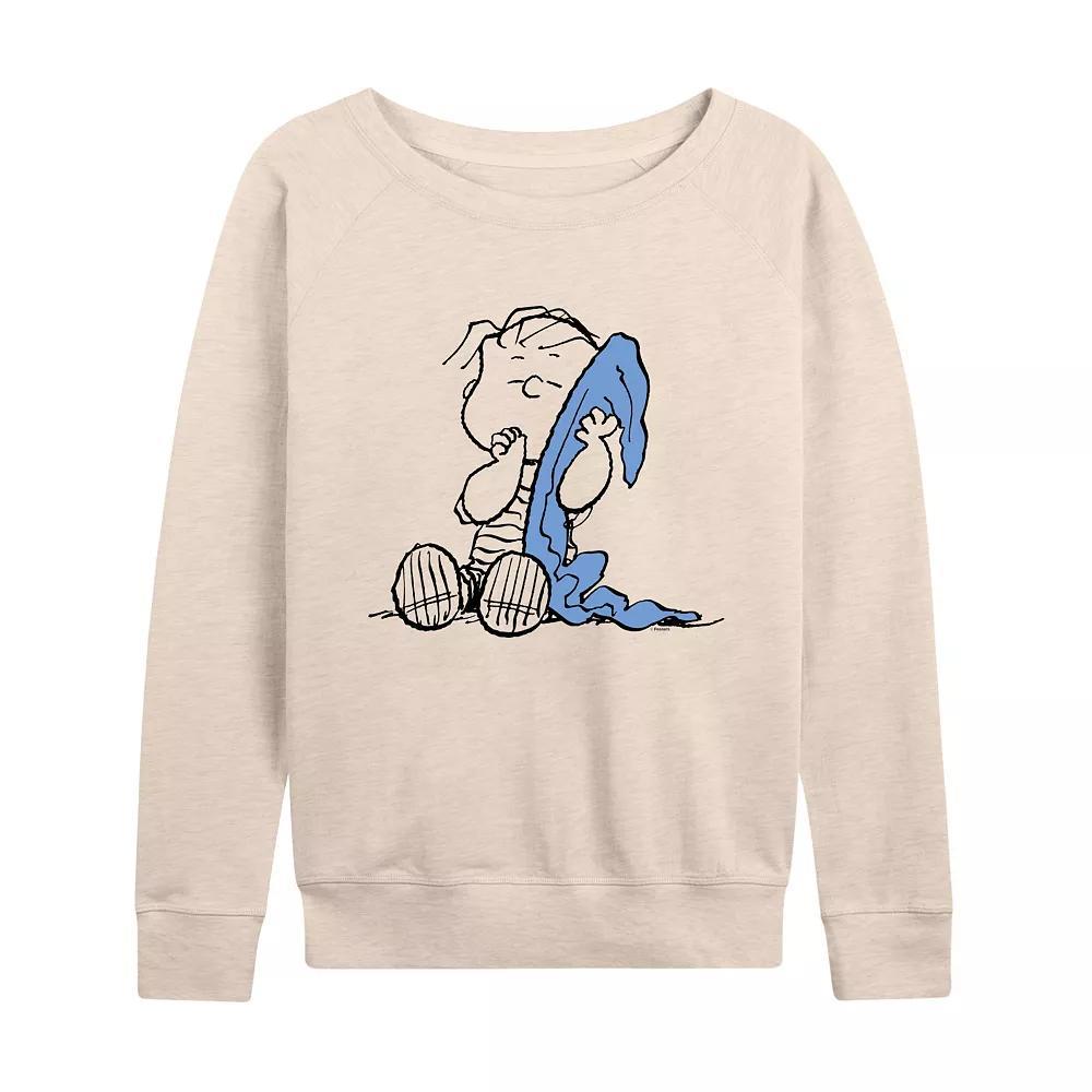 Womens Peanuts Linus Blanket French Terry Long Sleeve Tee, Girls Product Image