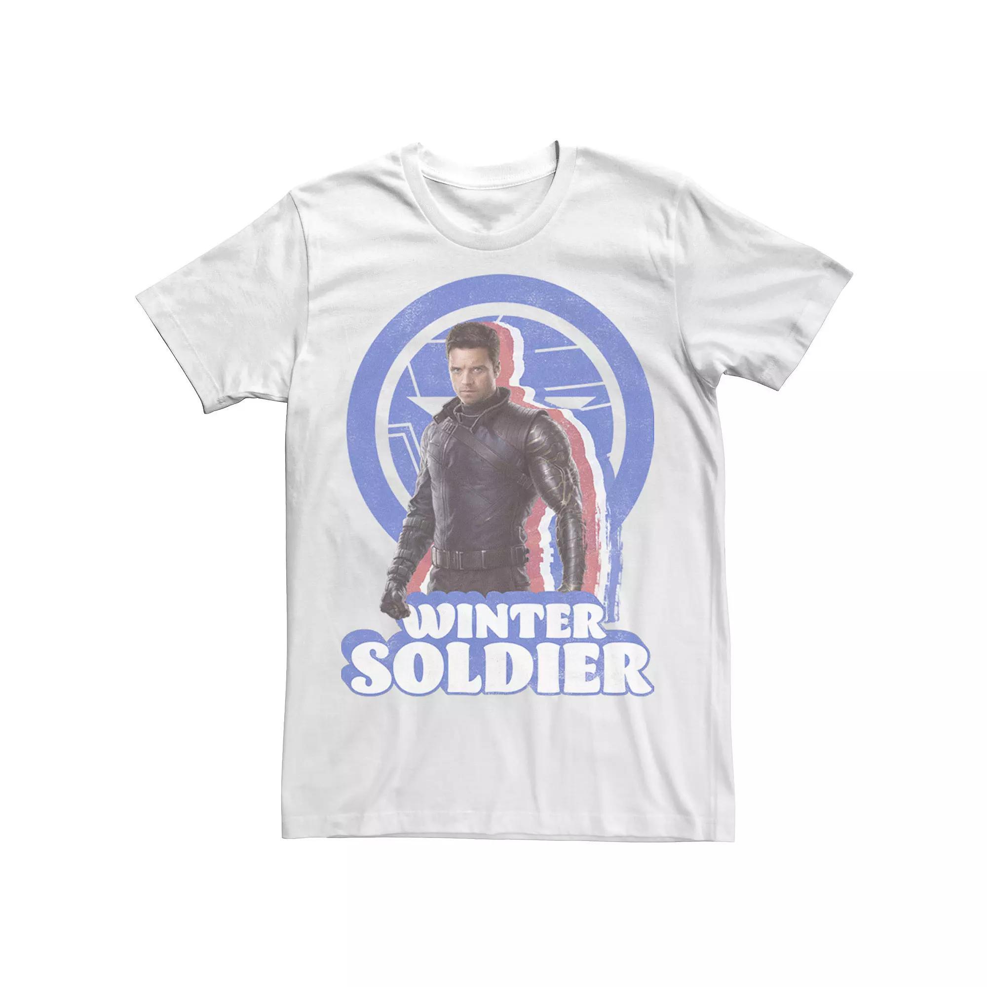 Men's Marvel Falcon And The Winter Soldier Fading Portrait Tee, Size: XS, White Product Image