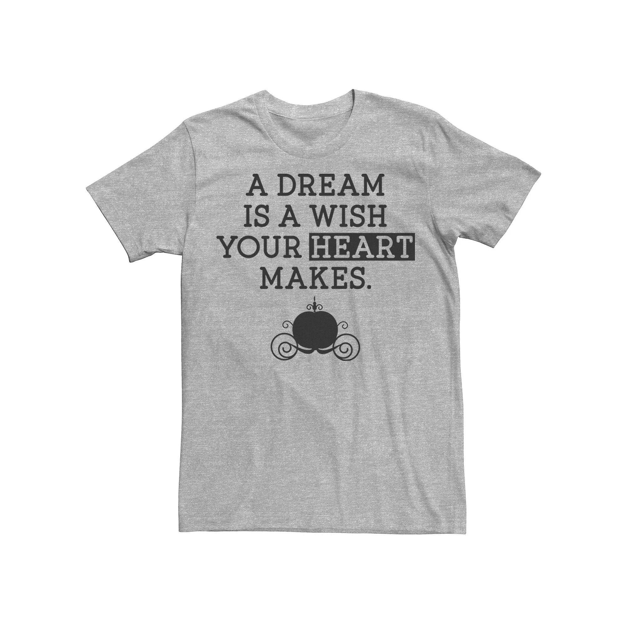 Disney's Cinderella Men's Dream Tee, Size: Small, Athletic Grey Product Image