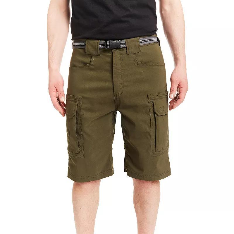 Men's Smith's Workwear Regular-Fit Stretch Performance Belted Cargo Shorts, Size: 32, Grey Product Image