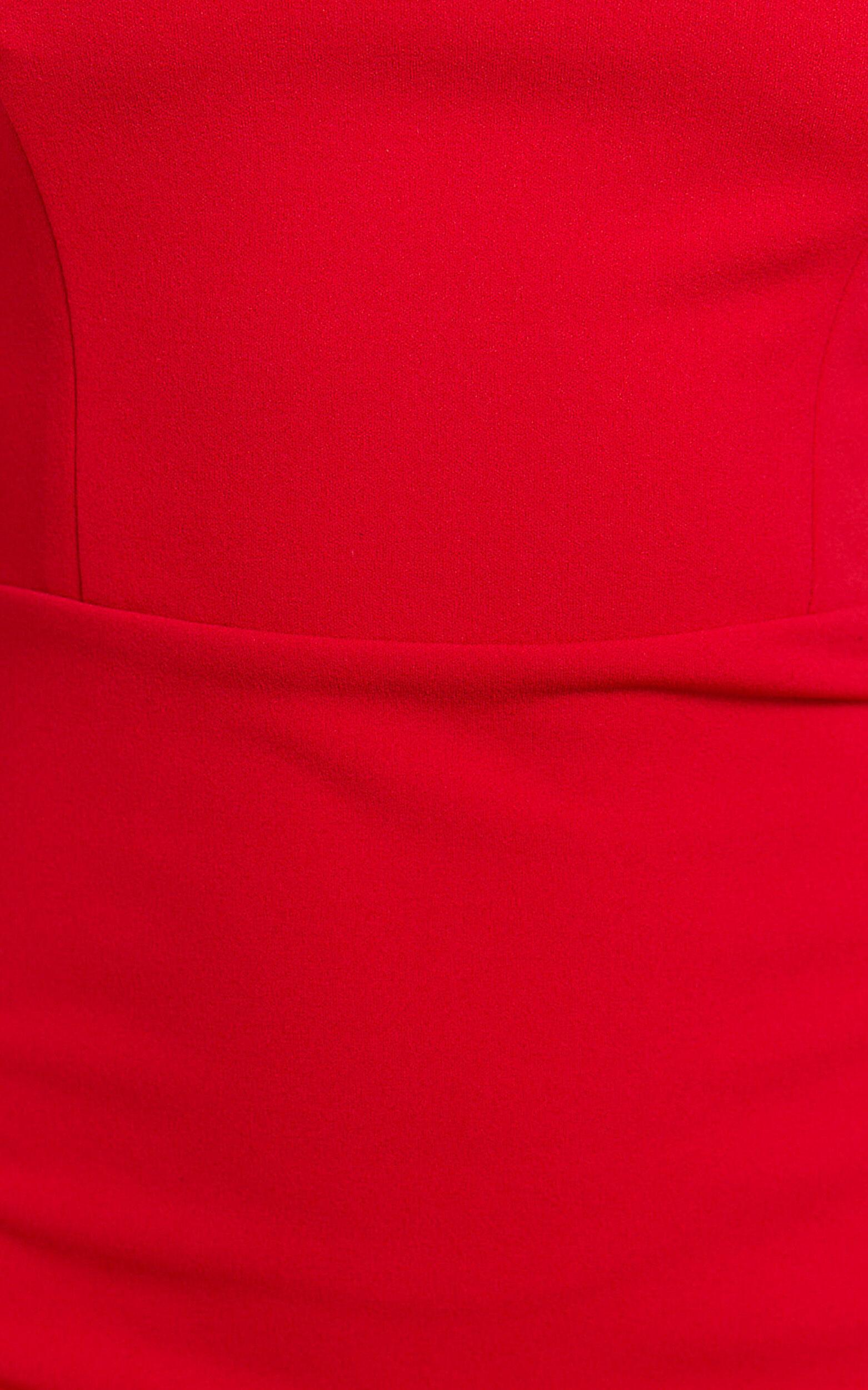 Salome Midi Dress - Halter Neck Column Dress in Red Product Image