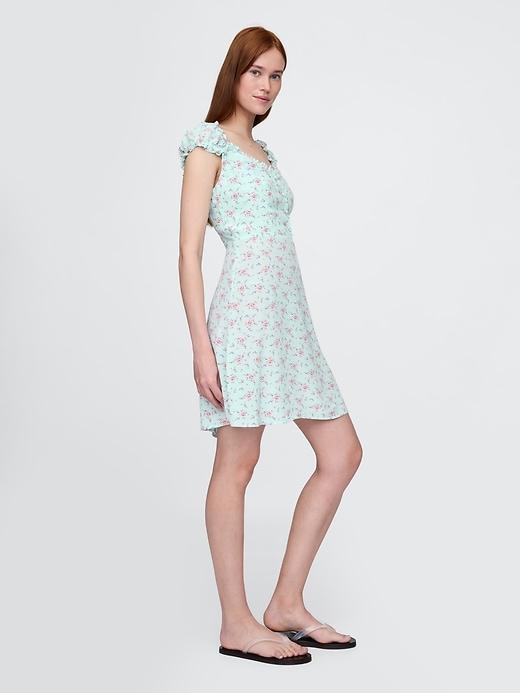 Puff-Sleeve Sweetheart Mini Dress Product Image