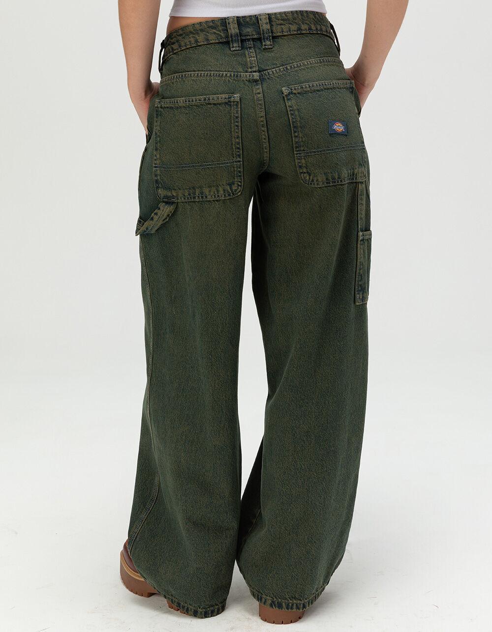 DICKIES Womens Loose Carpenter Jeans - TINTED DENIM Product Image