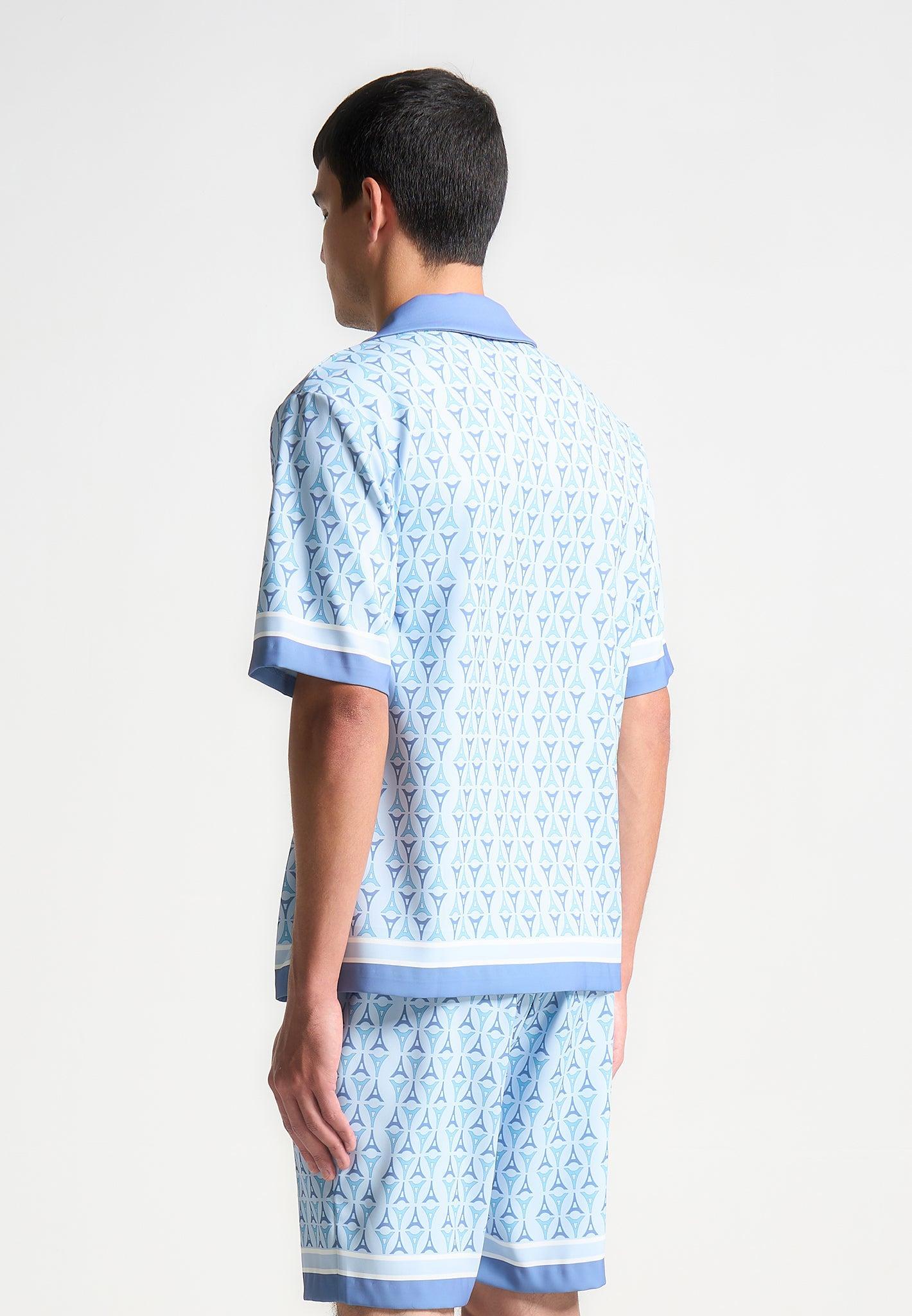 Eiffel Monogram Resort Shirt - Blue Male Product Image