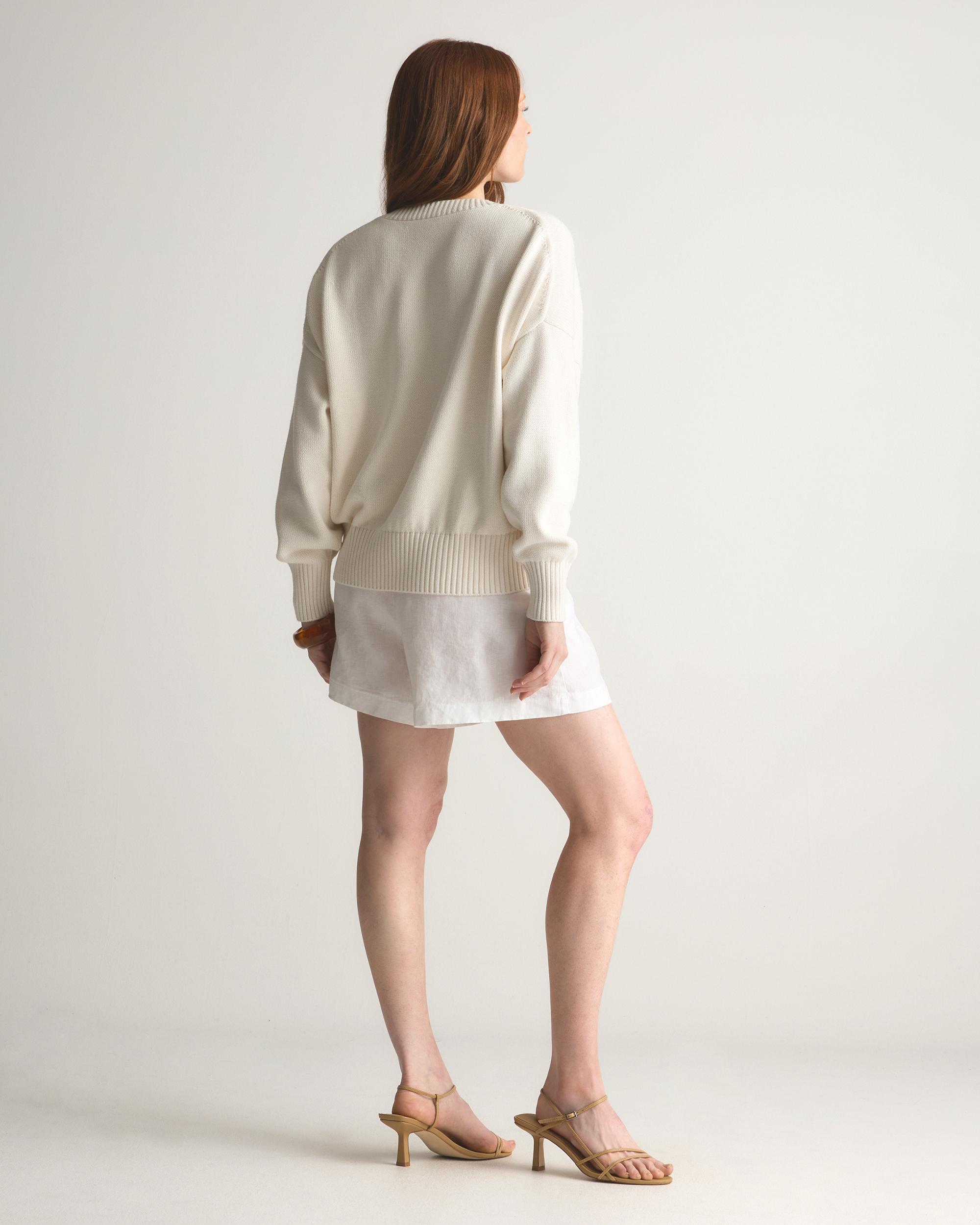 Quince | Women's Boyfriend Crewneck Sweater Size XS, Organic Cotton Product Image