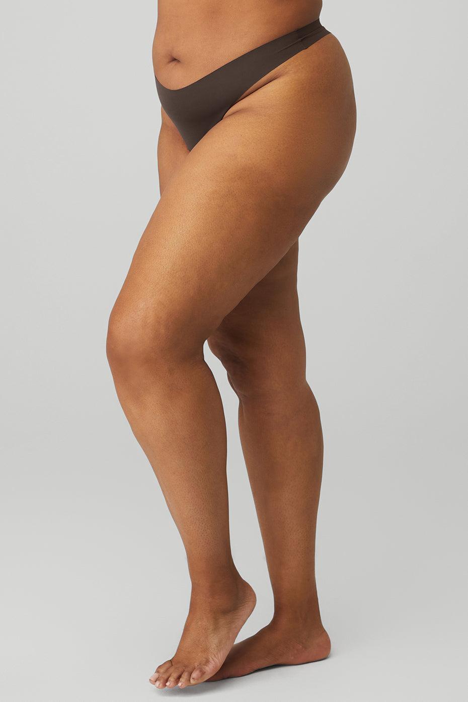 Alo Yoga | Airbrush Invisible Thong Underwear Brown, Size: XS Product Image