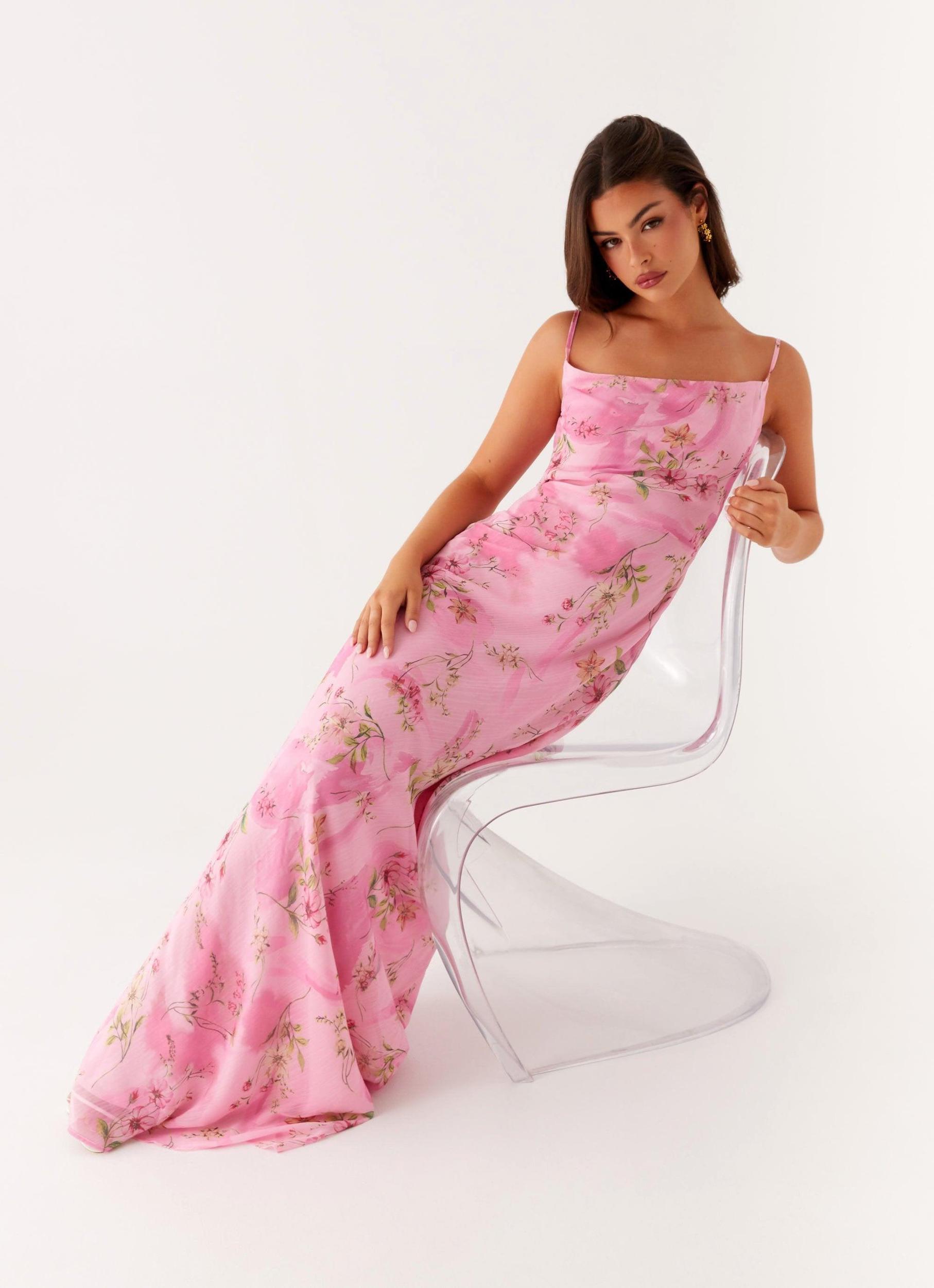 Orlando Maxi Dress - Pink Floral Print Product Image