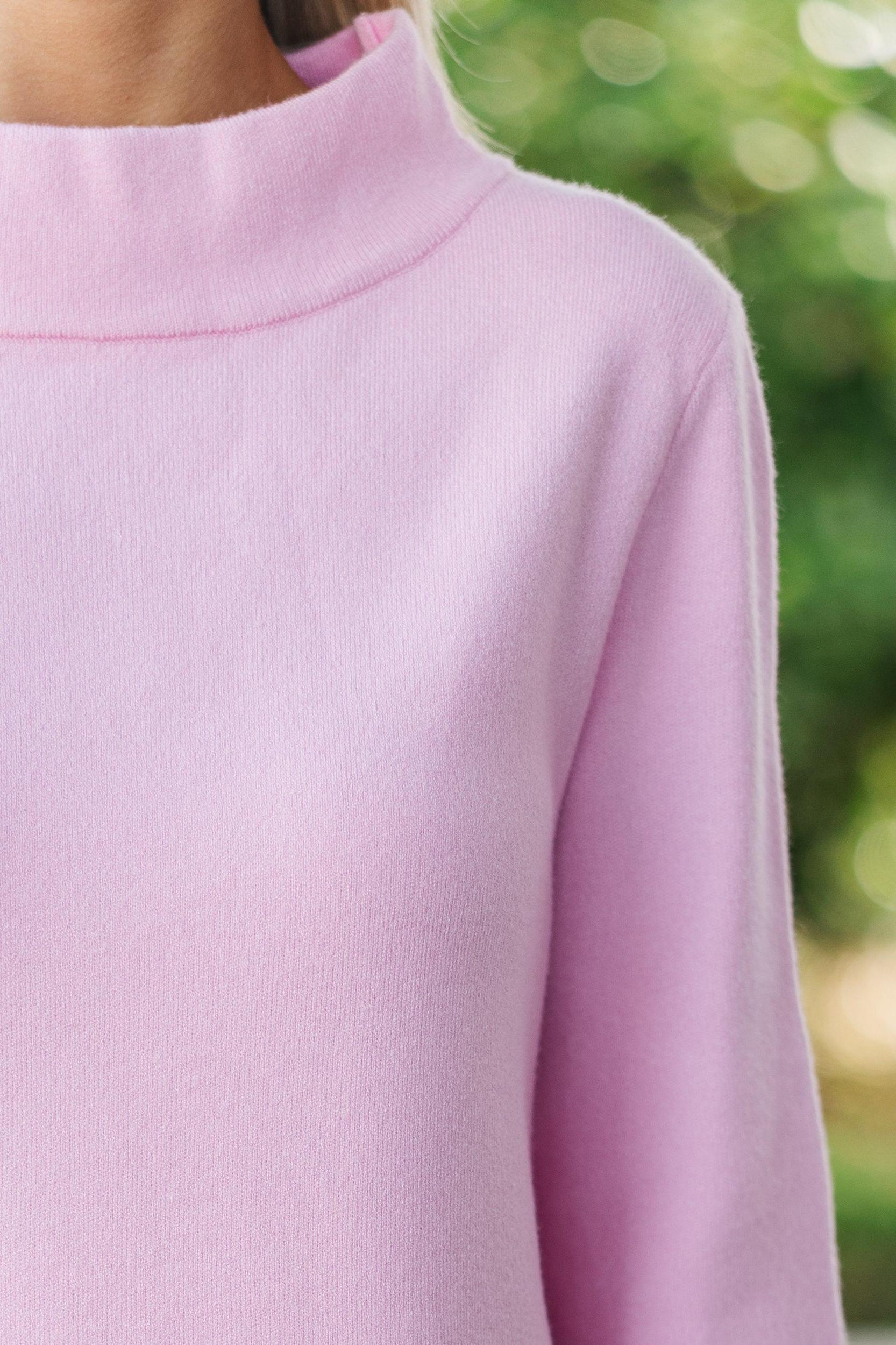 With Ease Blush Pink Mock Neck Sweater Tunic Female Product Image