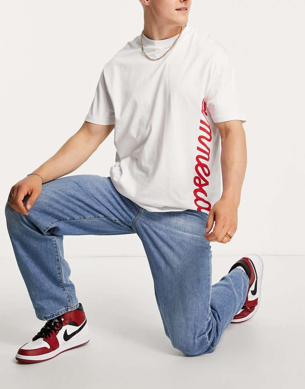 ASOS DESIGN baggy jeans in vintage mid wash Product Image