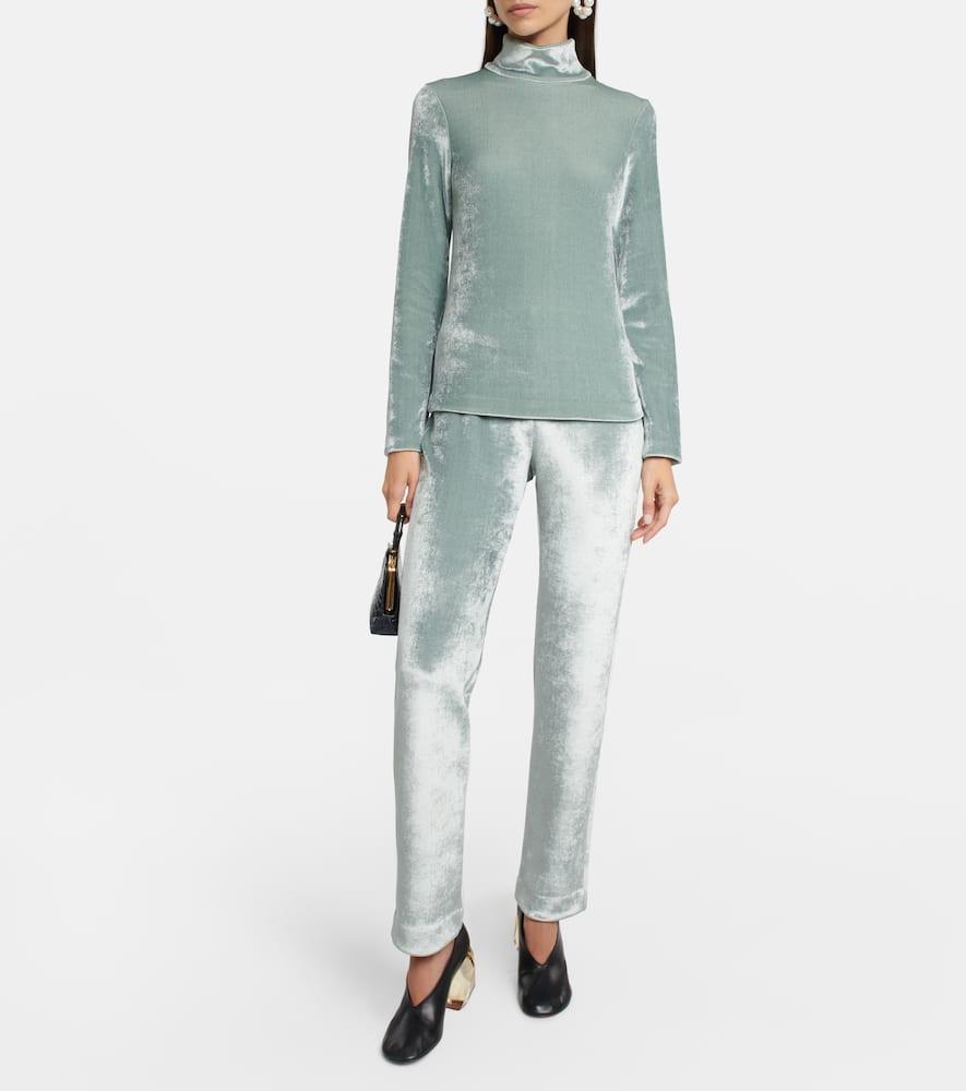 JIL SANDER Straight-leg Wool-blend Pants In Steel Blue Product Image