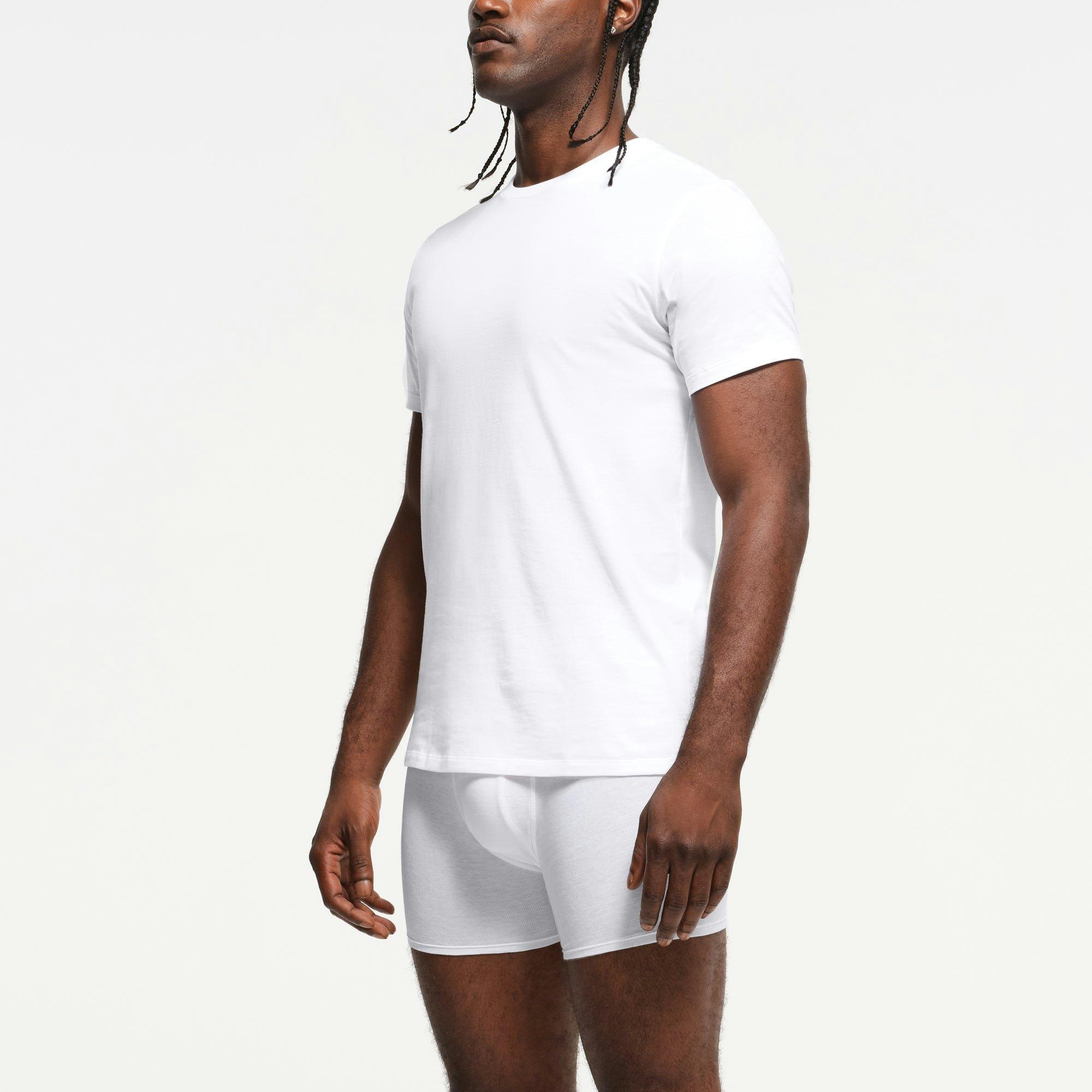 SKIMS BASICS MENS LIGHTWEIGHT T-SHIRT 3-PACK | CHALK Product Image