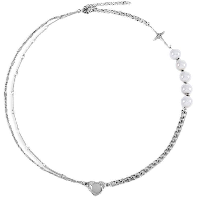 CROSS CHAIN PEARL NECKLACE Product Image