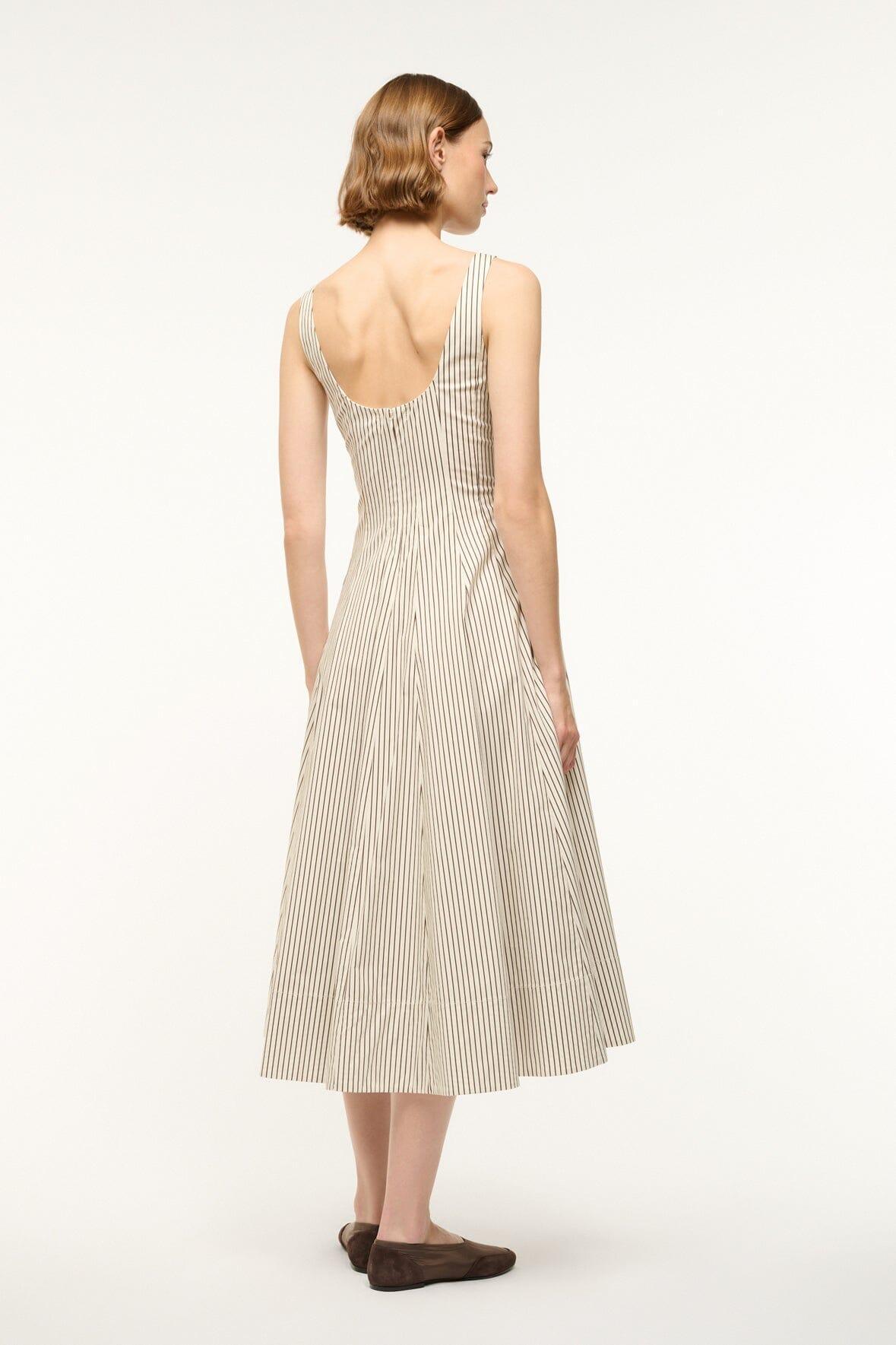 WELLS DRESS | IVORY DARK OAK MICRO STRIPE Product Image