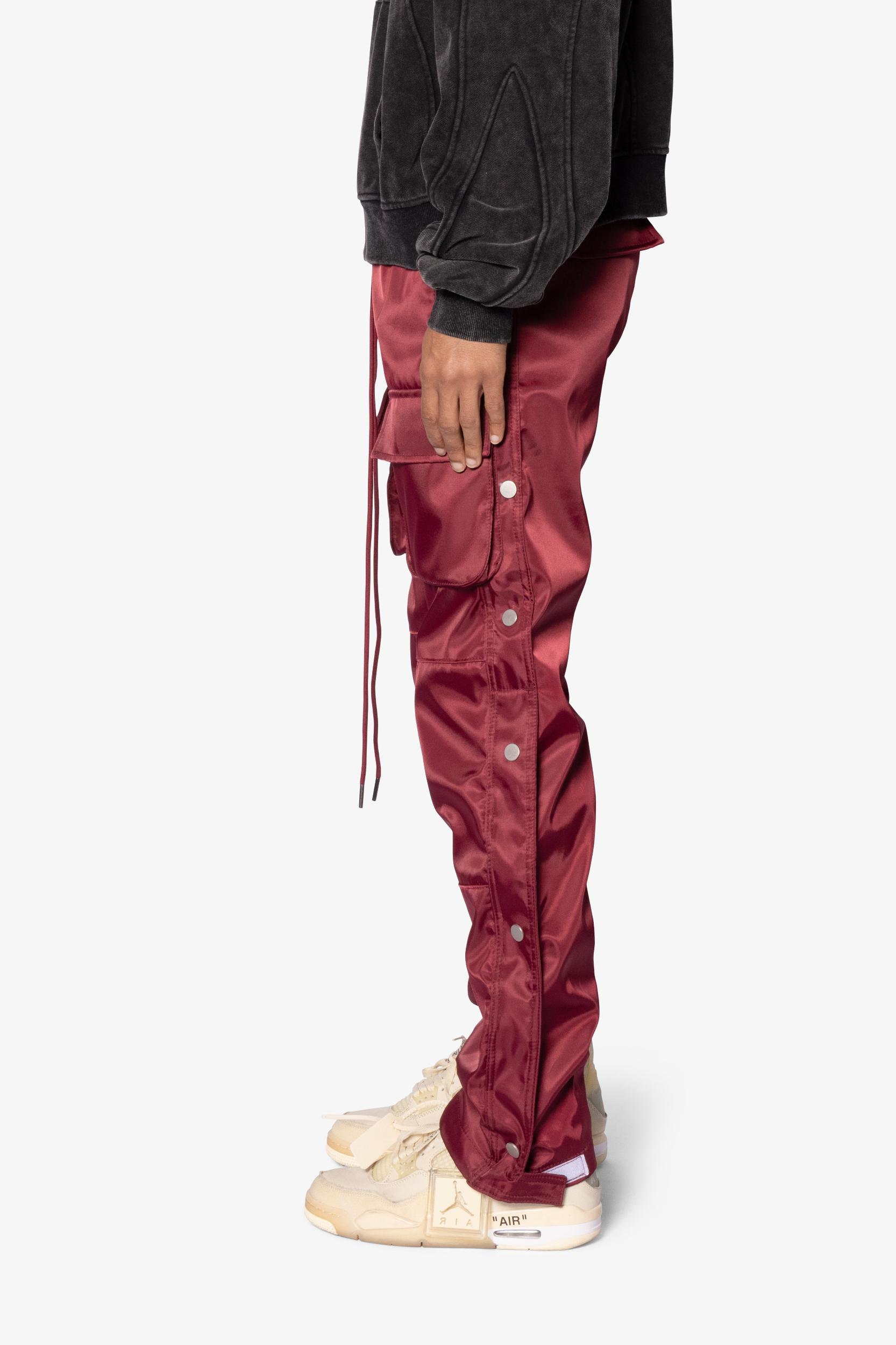 Snap Front Cargo Pants - Red Product Image