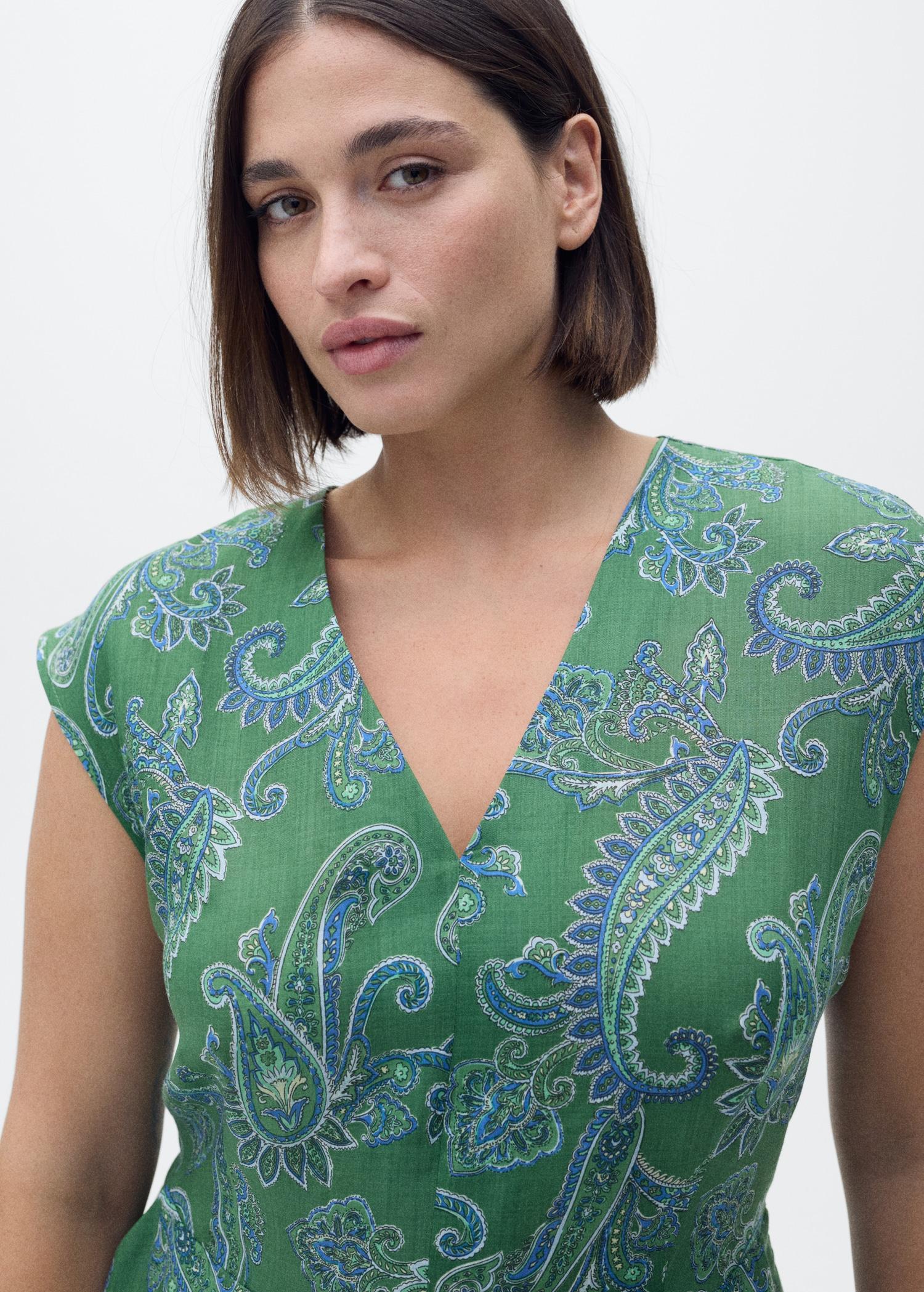 Ramie paisley dress - Women | MANGO USA Product Image