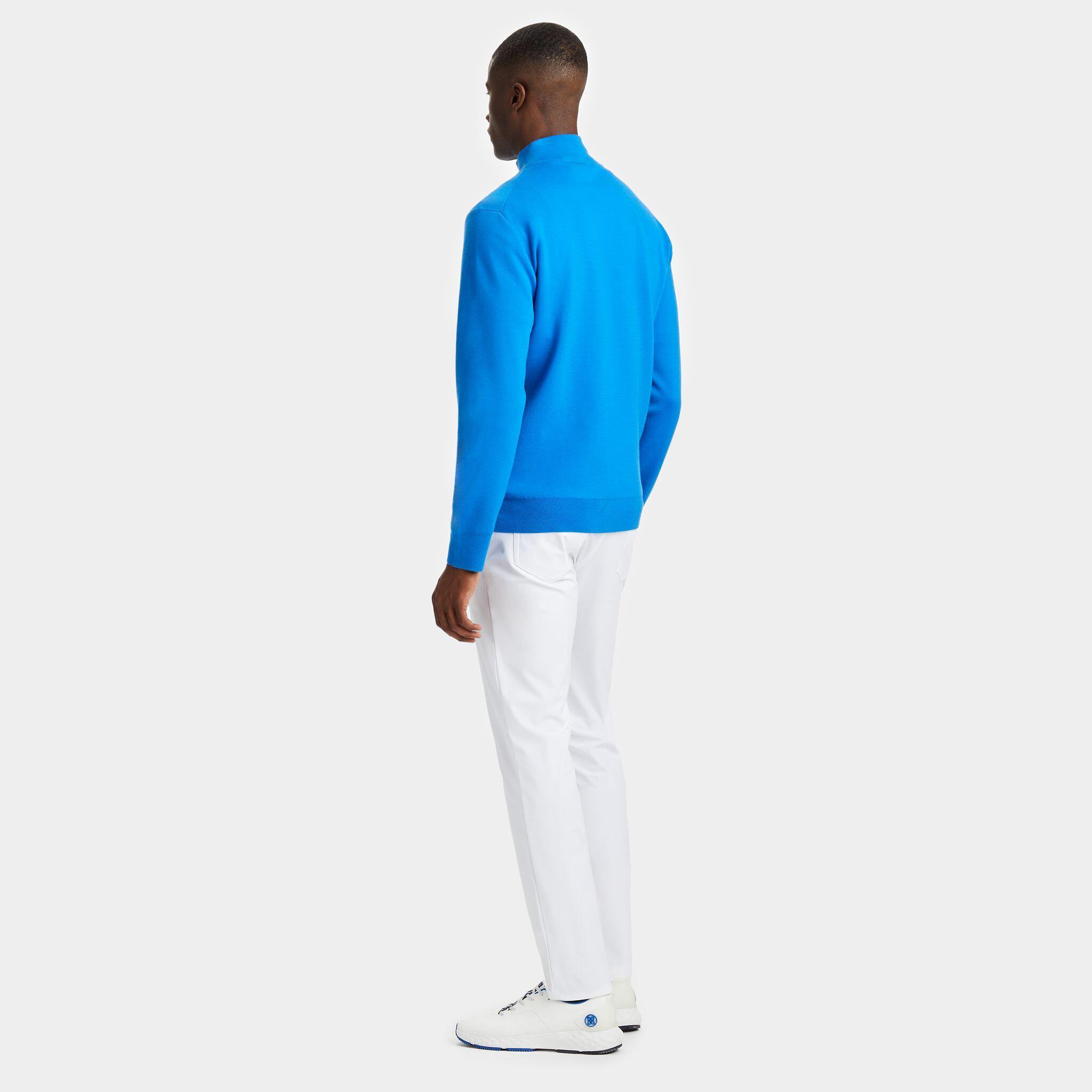 V NECK MERINO WOOL QUARTER ZIP SWEATER Product Image