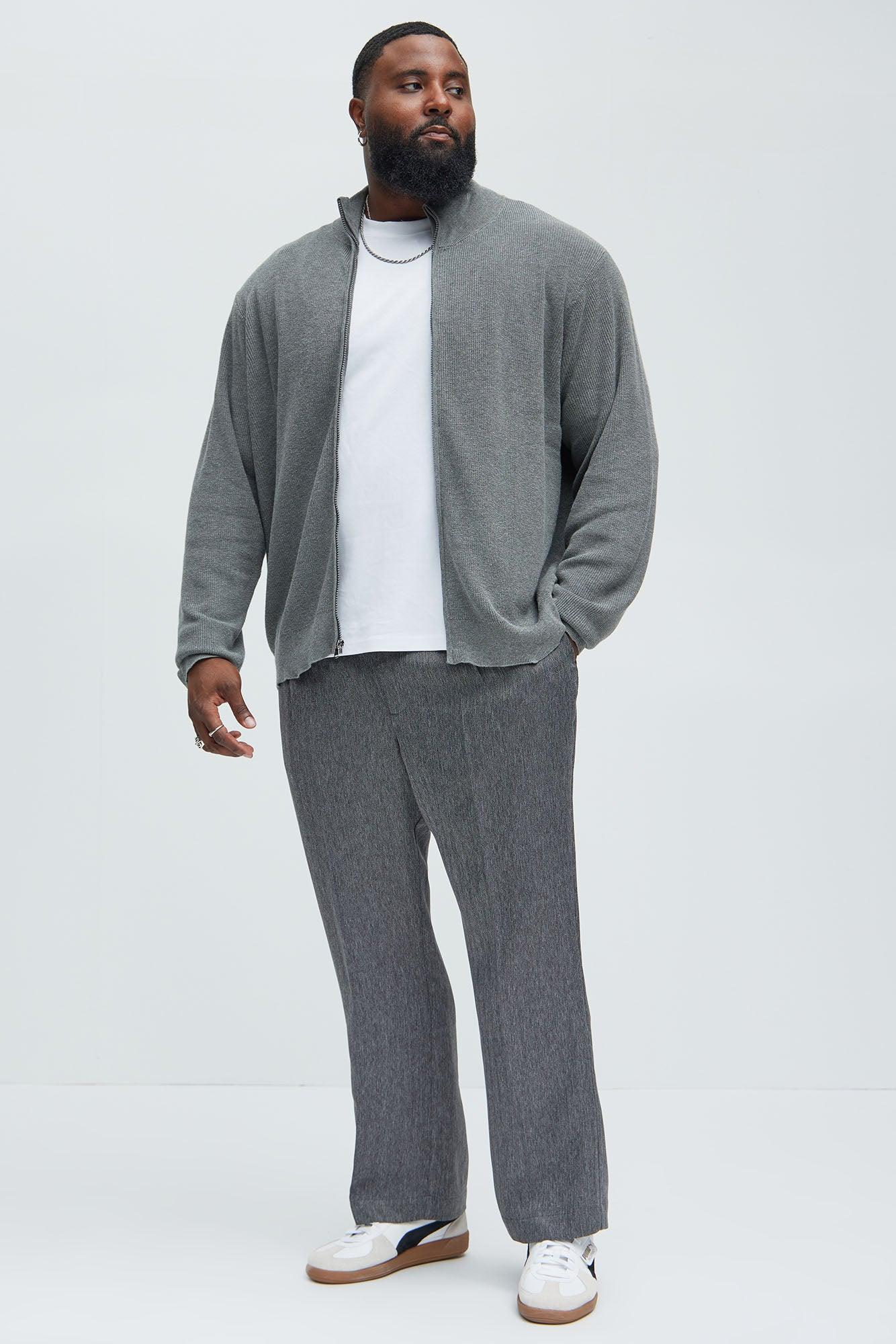 Shawn Full Zip Sweater - Heather Grey Product Image