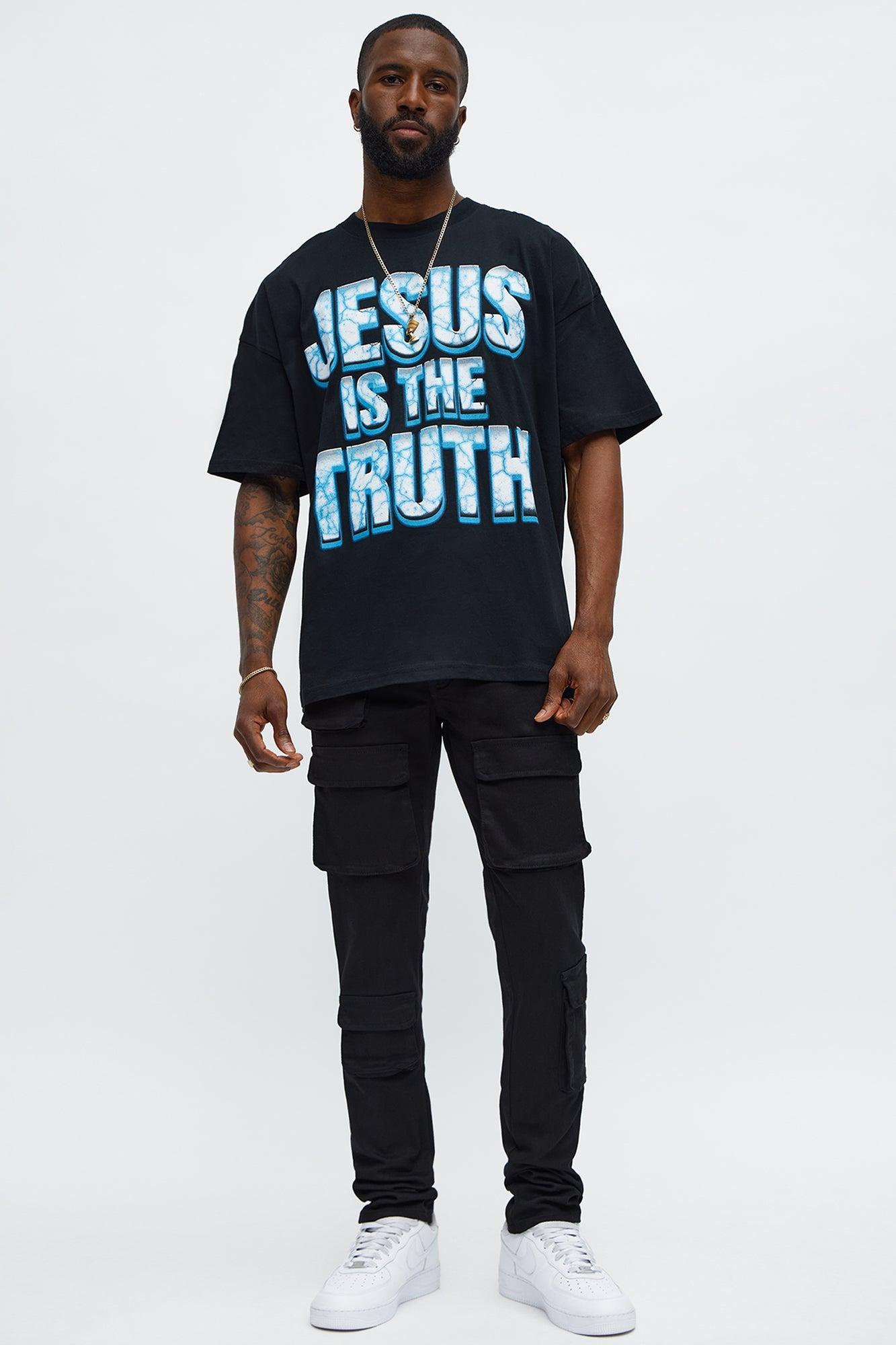 Jesus Is The Truth Oversized Short Sleeve Tee - Black Product Image