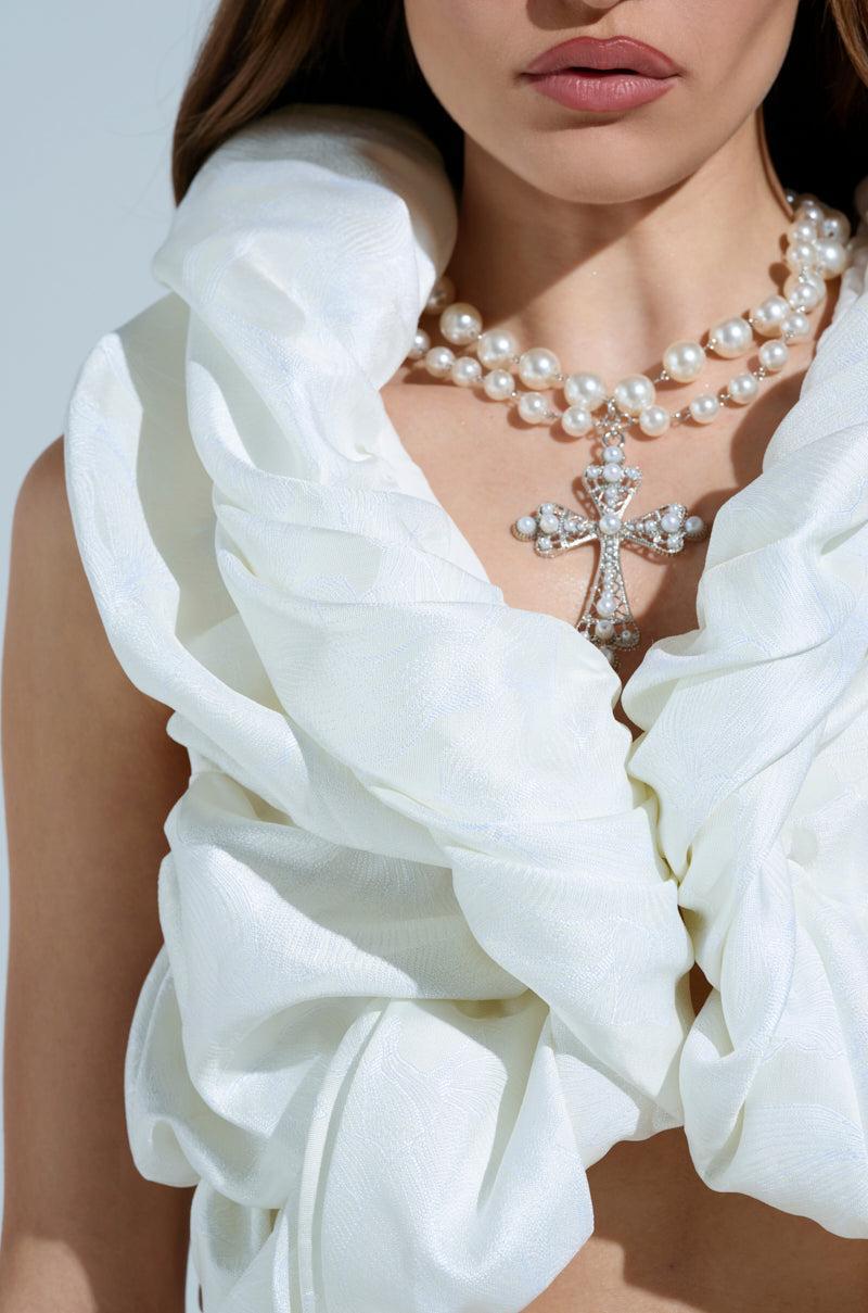 SOMETHING SWEET SATIN BOLERO IN IVORY FLORAL Product Image