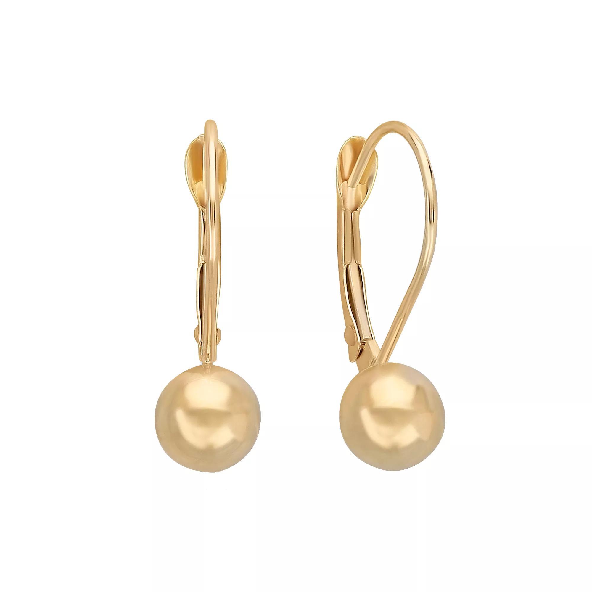 Everlasting Gold 10k Gold Ball Drop Earrings, Womens, Yellow Product Image