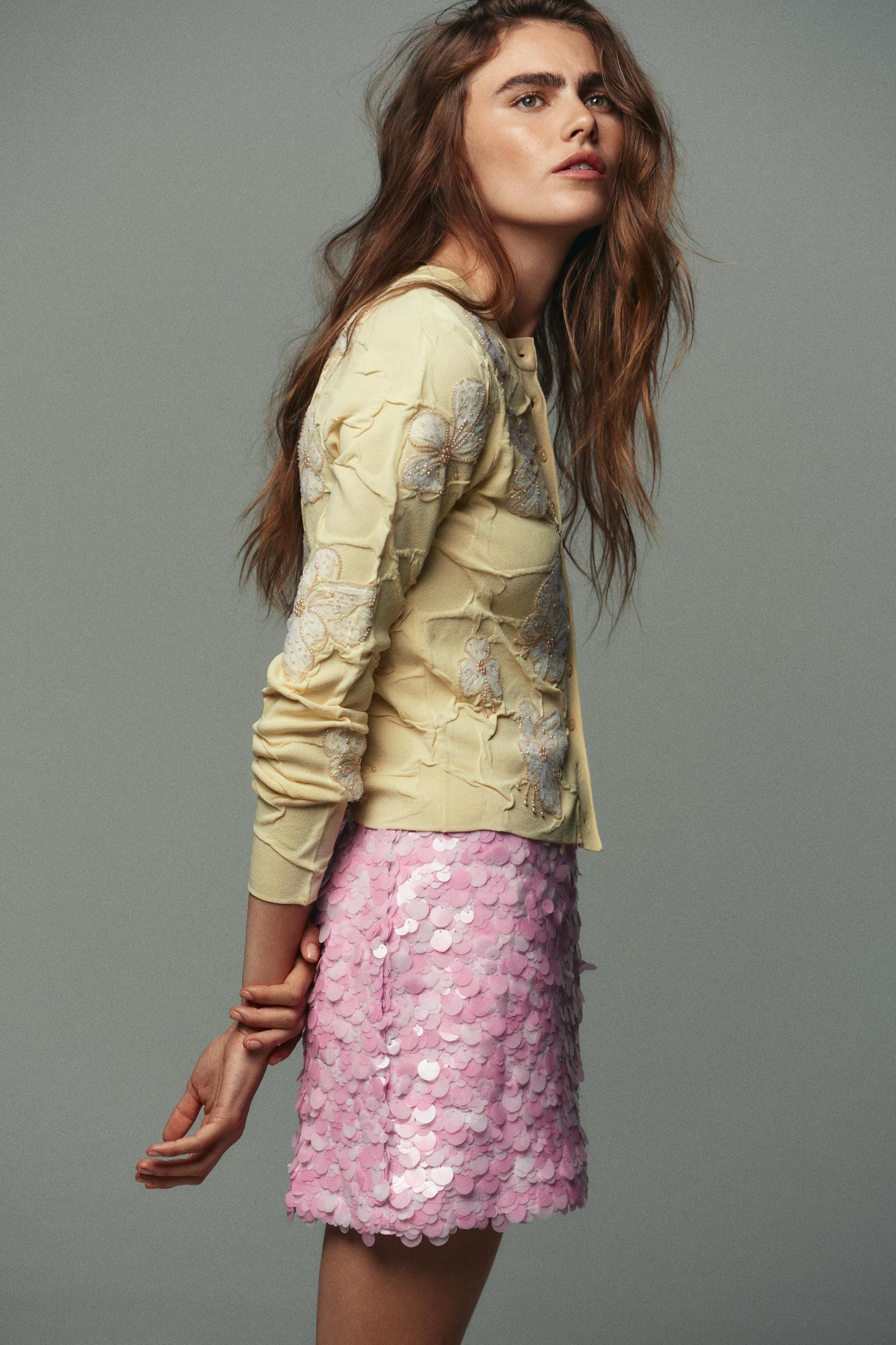 BEADED KNIT CARDIGAN Product Image