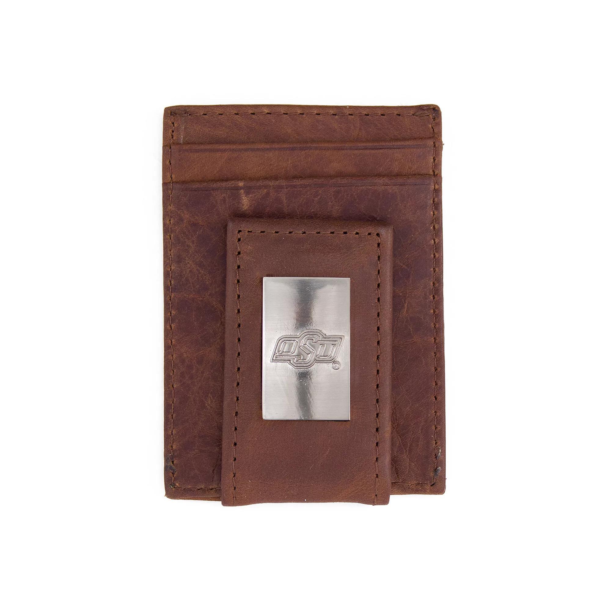 Men's Oklahoma State Cowboys Front-Pocket Wallet Money Clip, Brown Product Image