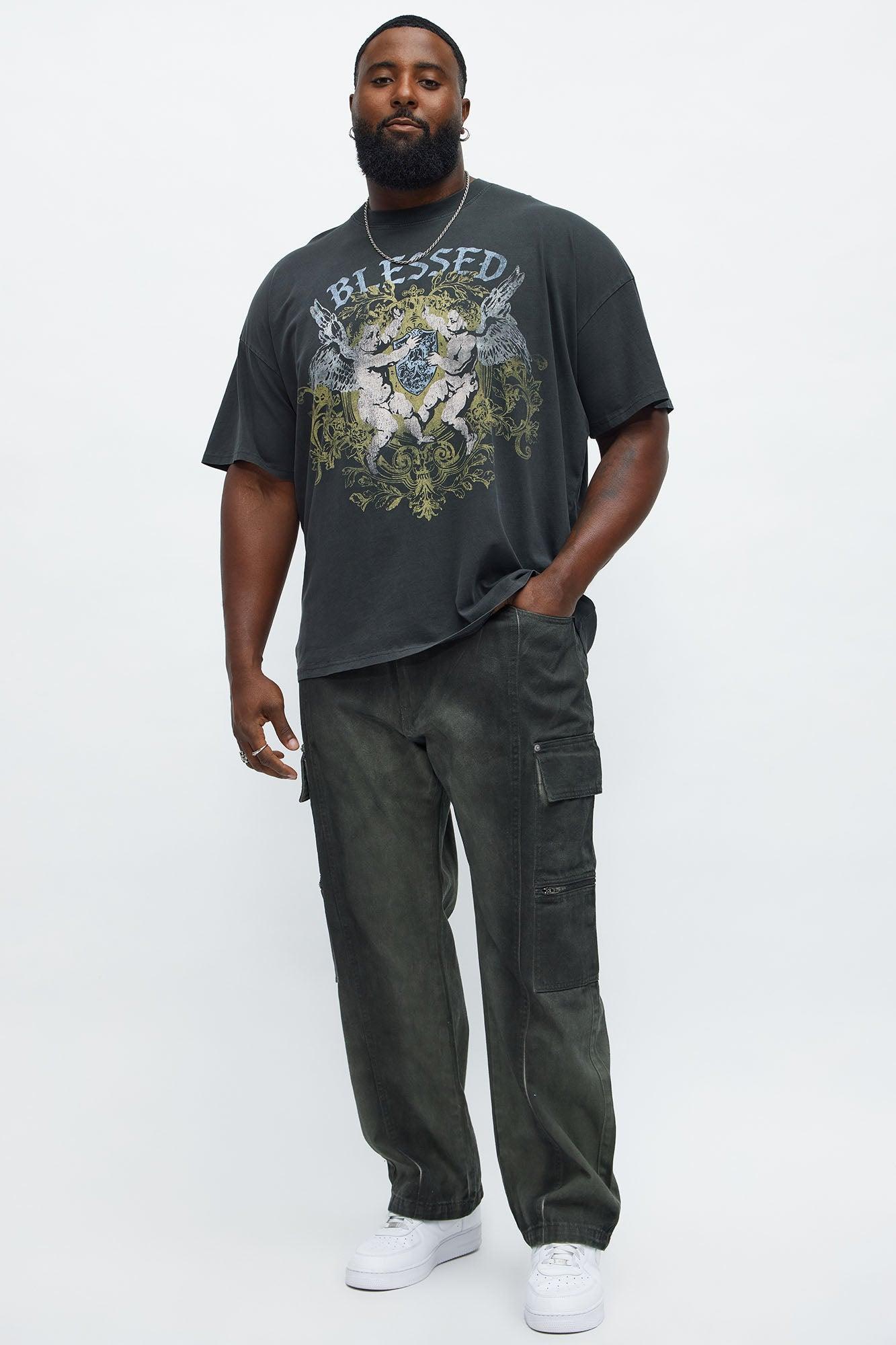 Relaxed Straight Stop Playing Games Jeans - Olive Product Image