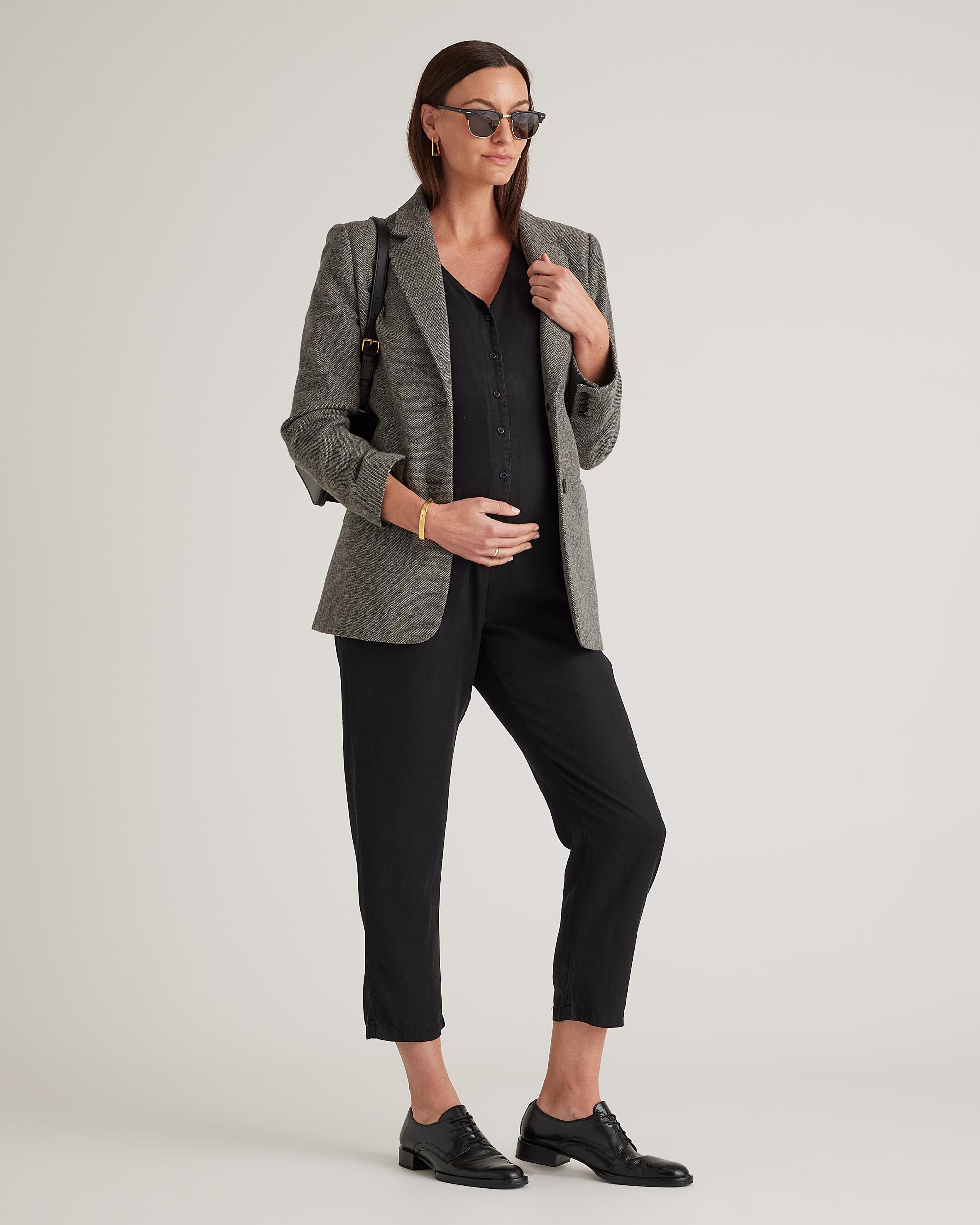 Quince | Women's Vintage Wash Tencel Button Front Maternity Jumpsuit Product Image