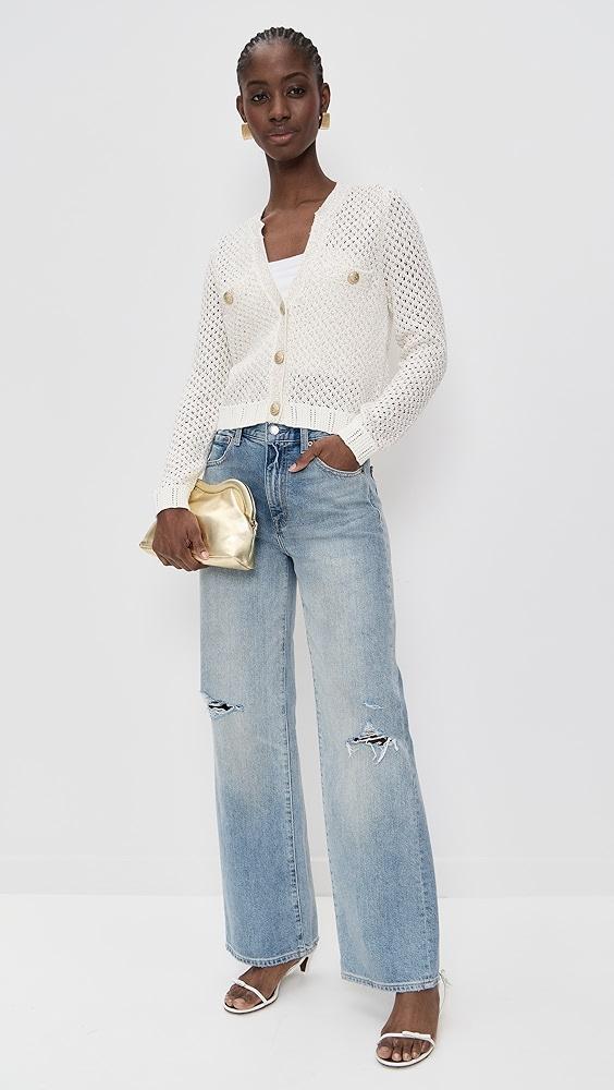 L'AGENCE Blanca Sequin Crop Cardigan | Shopbop Product Image