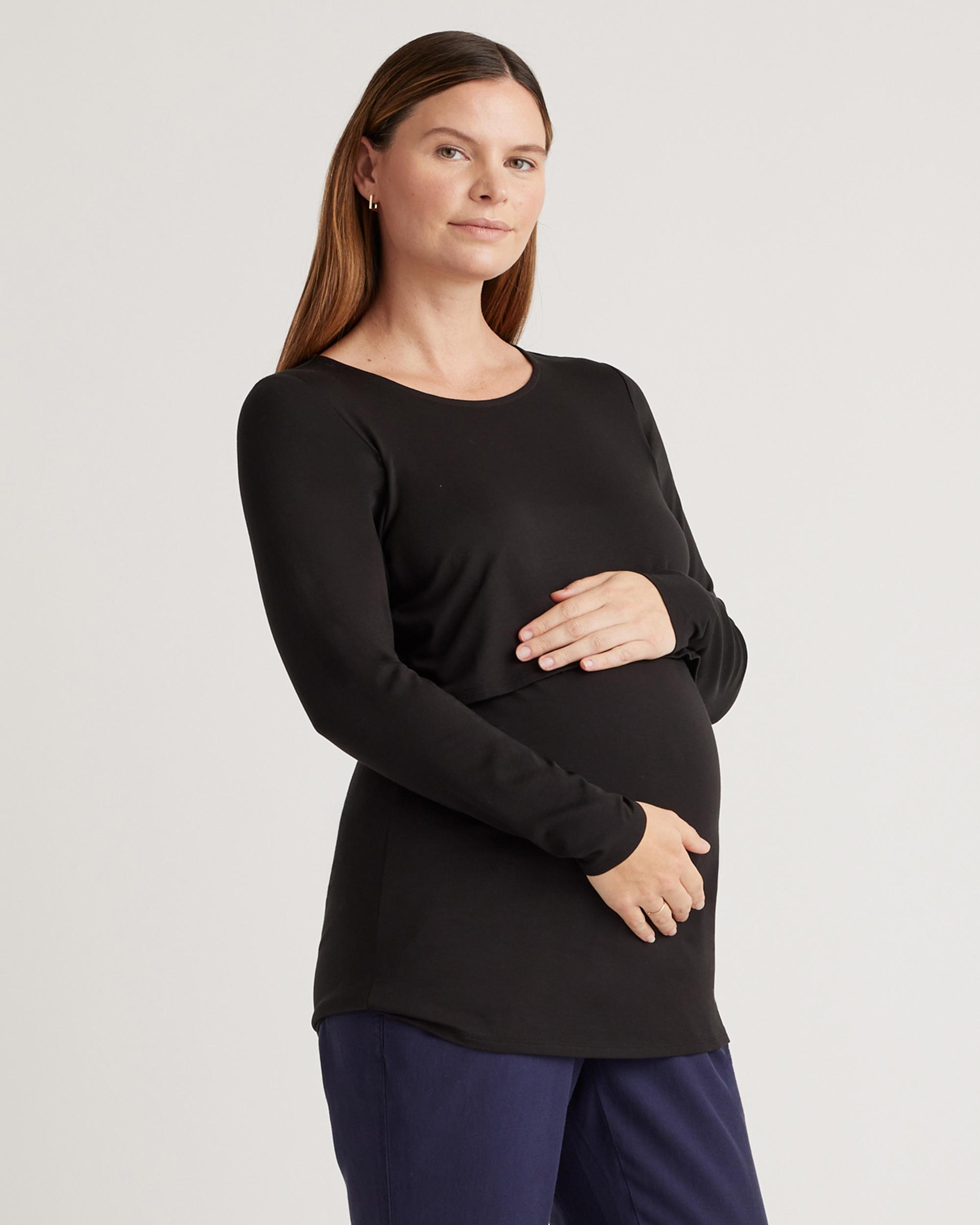 Quince | Women's Tencel Jersey Maternity & Nursing Long Sleeve Relaxed Fit T-Shirt 2-Pack Lenzing Modal Product Image