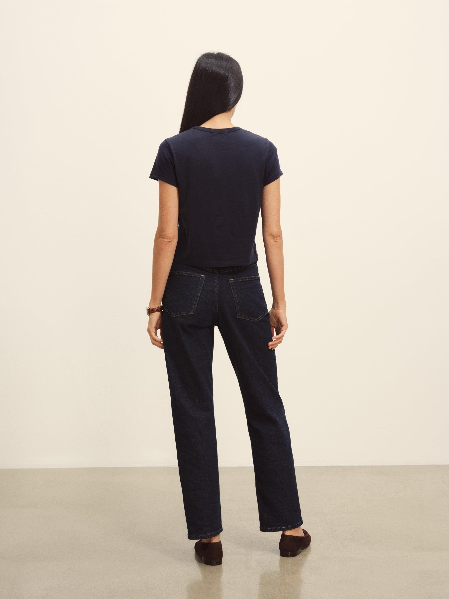 Dark Navy Pima Boxy Crew Product Image