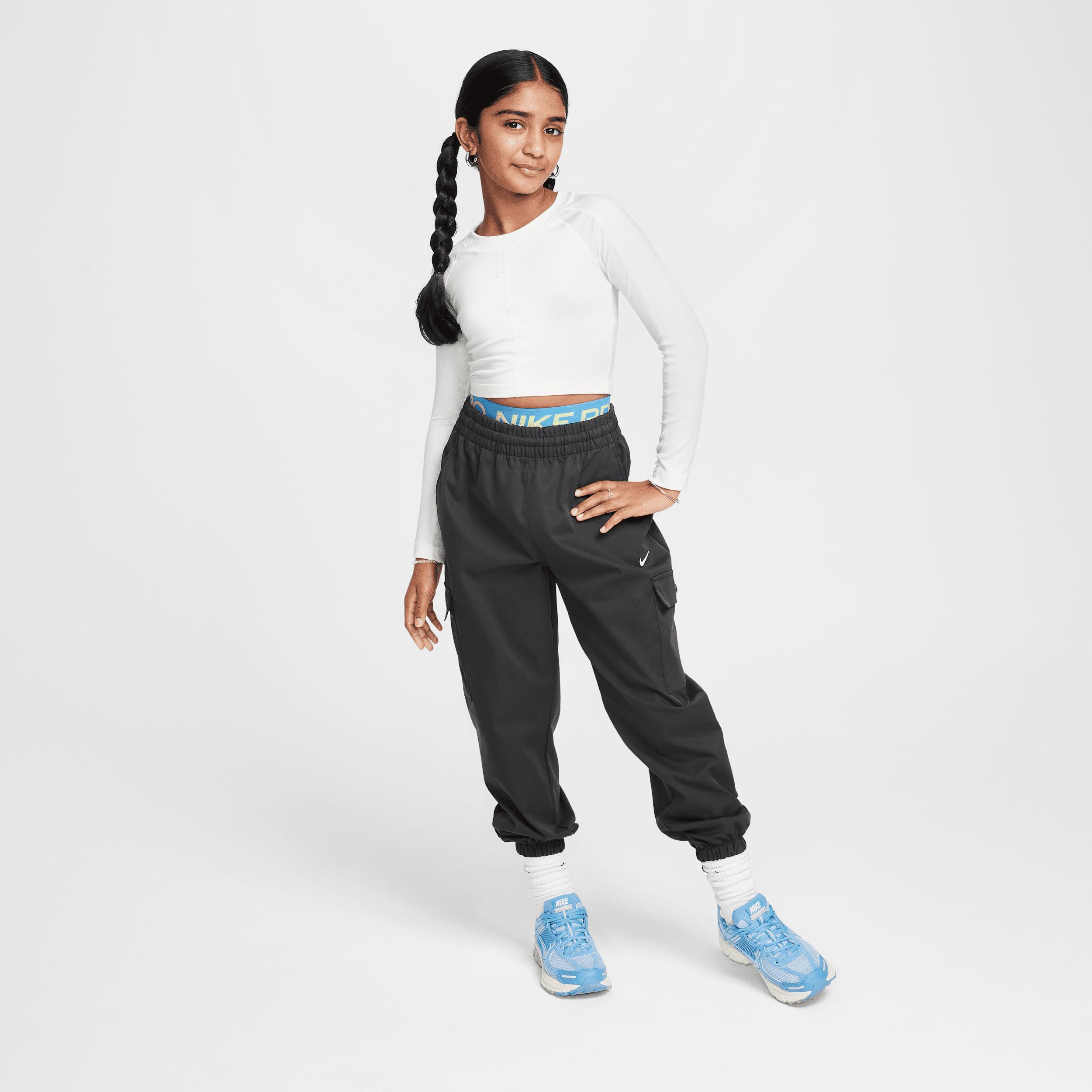 Nike Kids' Crop Long Sleeve Top in Sail/White at Nordstrom Product Image