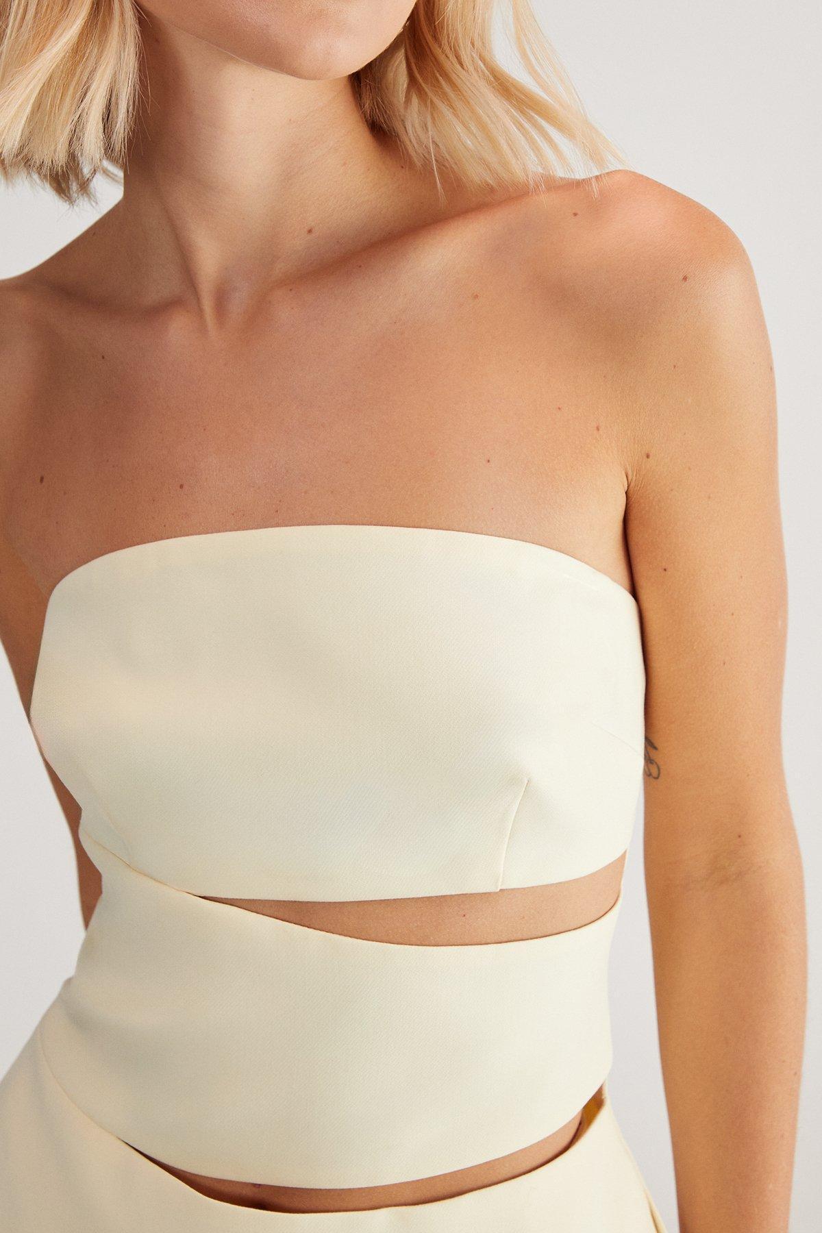 Premium Tailored Cut Out Bustier Top Product Image